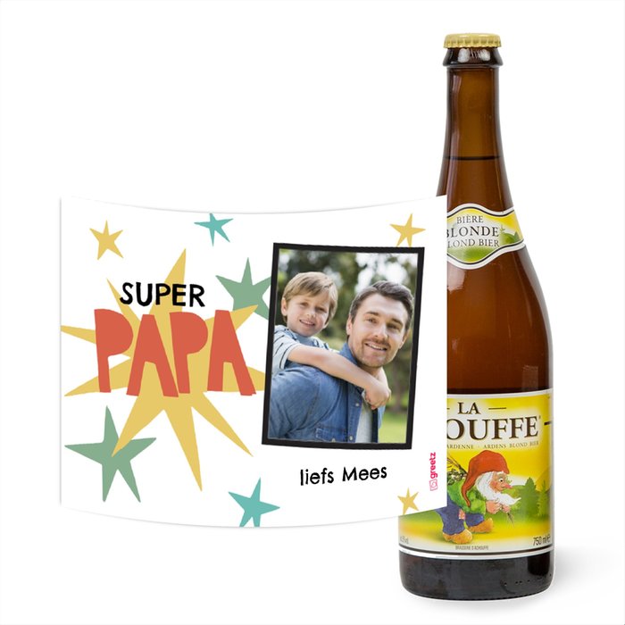 La Chouffe | 750 ml | Super papa met eigen foto en tekst