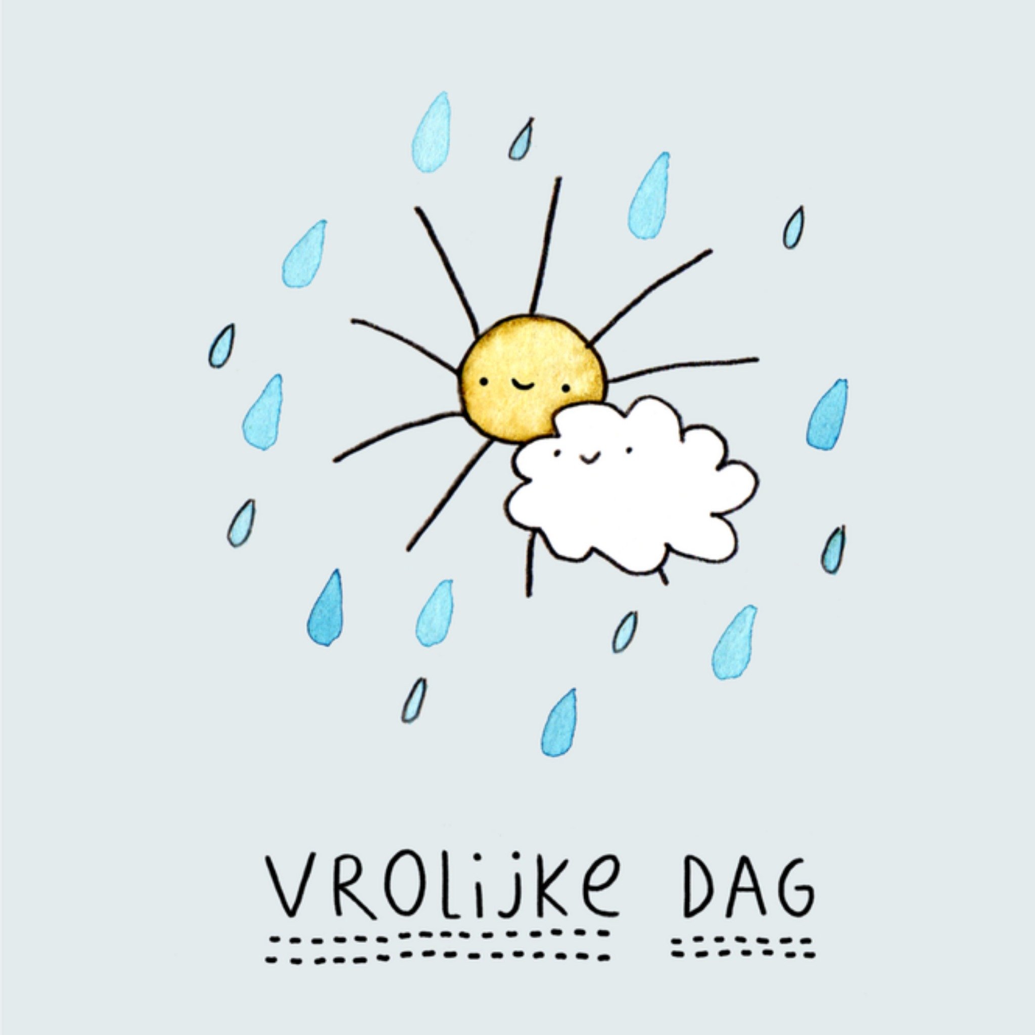 Verjaardagskaart zon wolk Vierkante Kaart Felt Studios