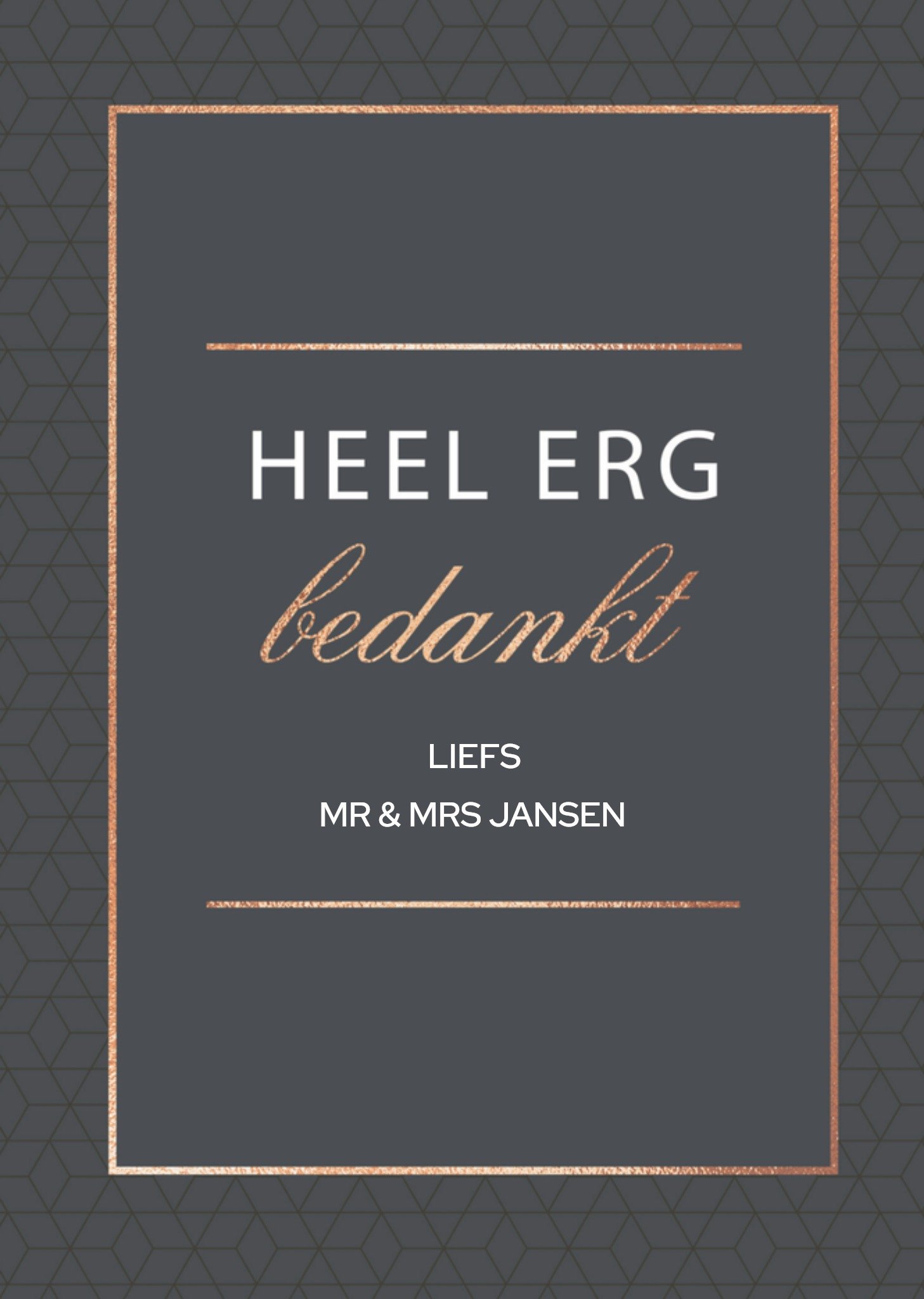 Bedanktuitnodigingen met naam Kaart Greetz