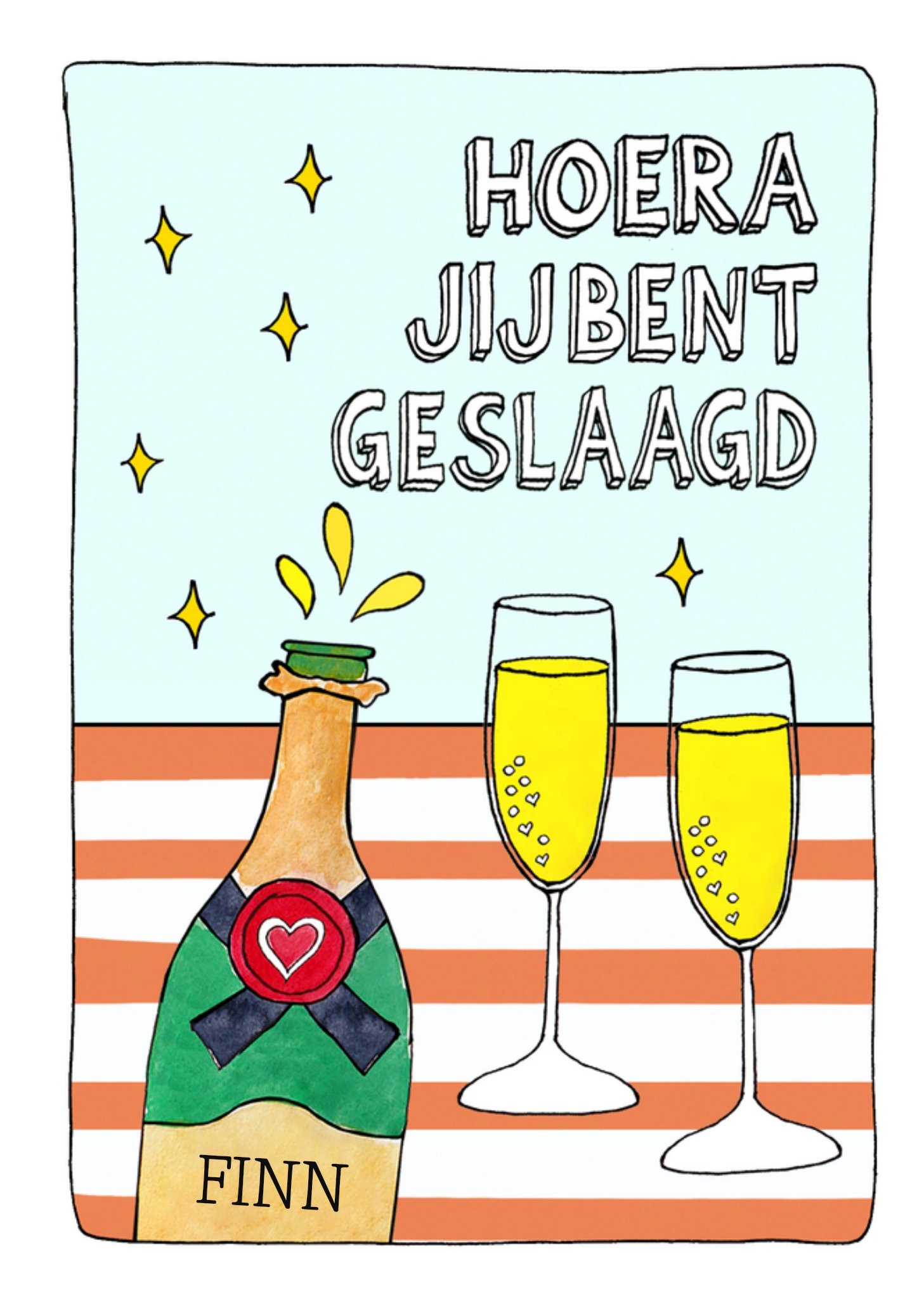 Geslaagdkaart Hoera jij bent geslaagd Sandysign