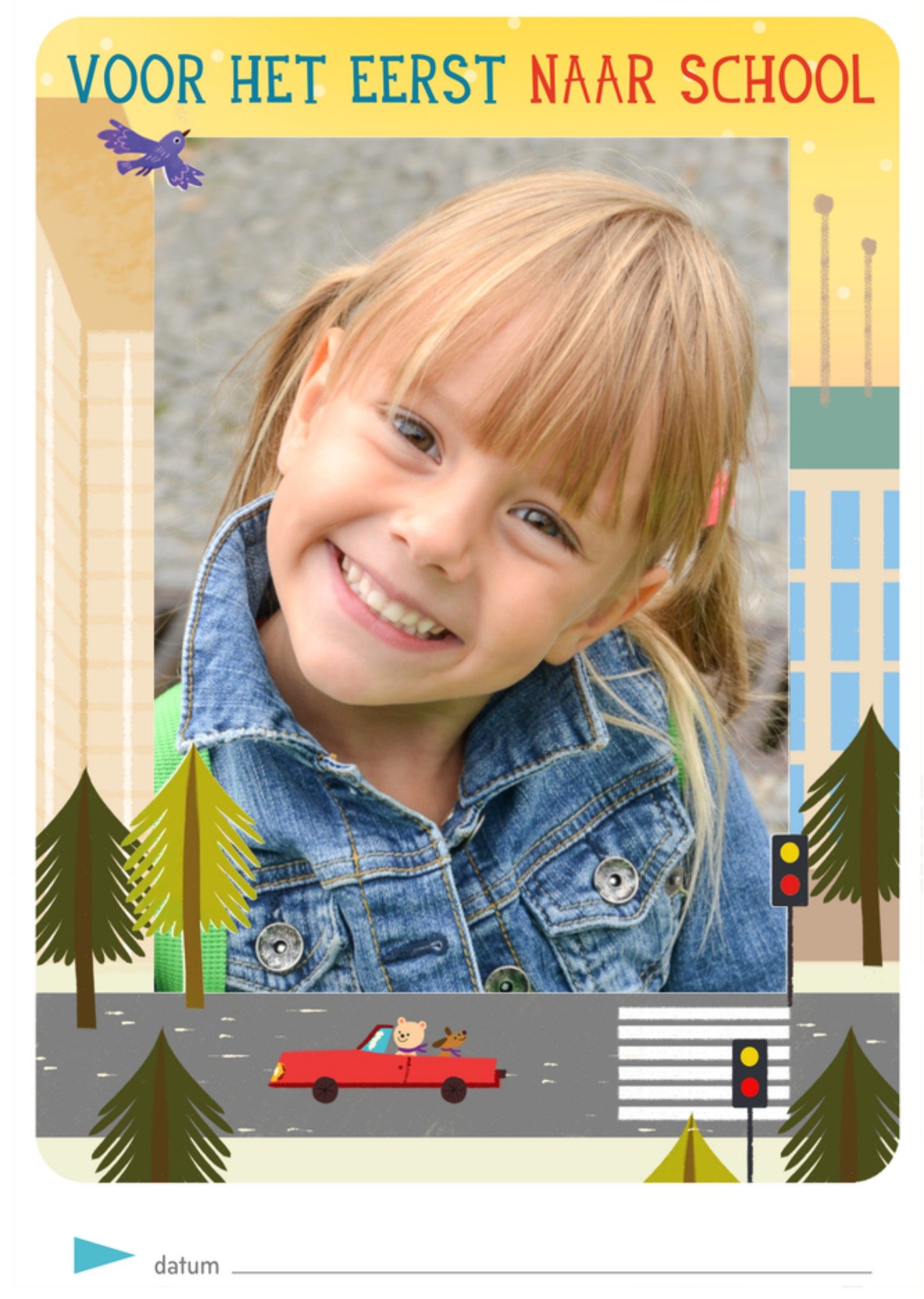 Mijlpaal kaart eerste schooldag Kaart Milestone