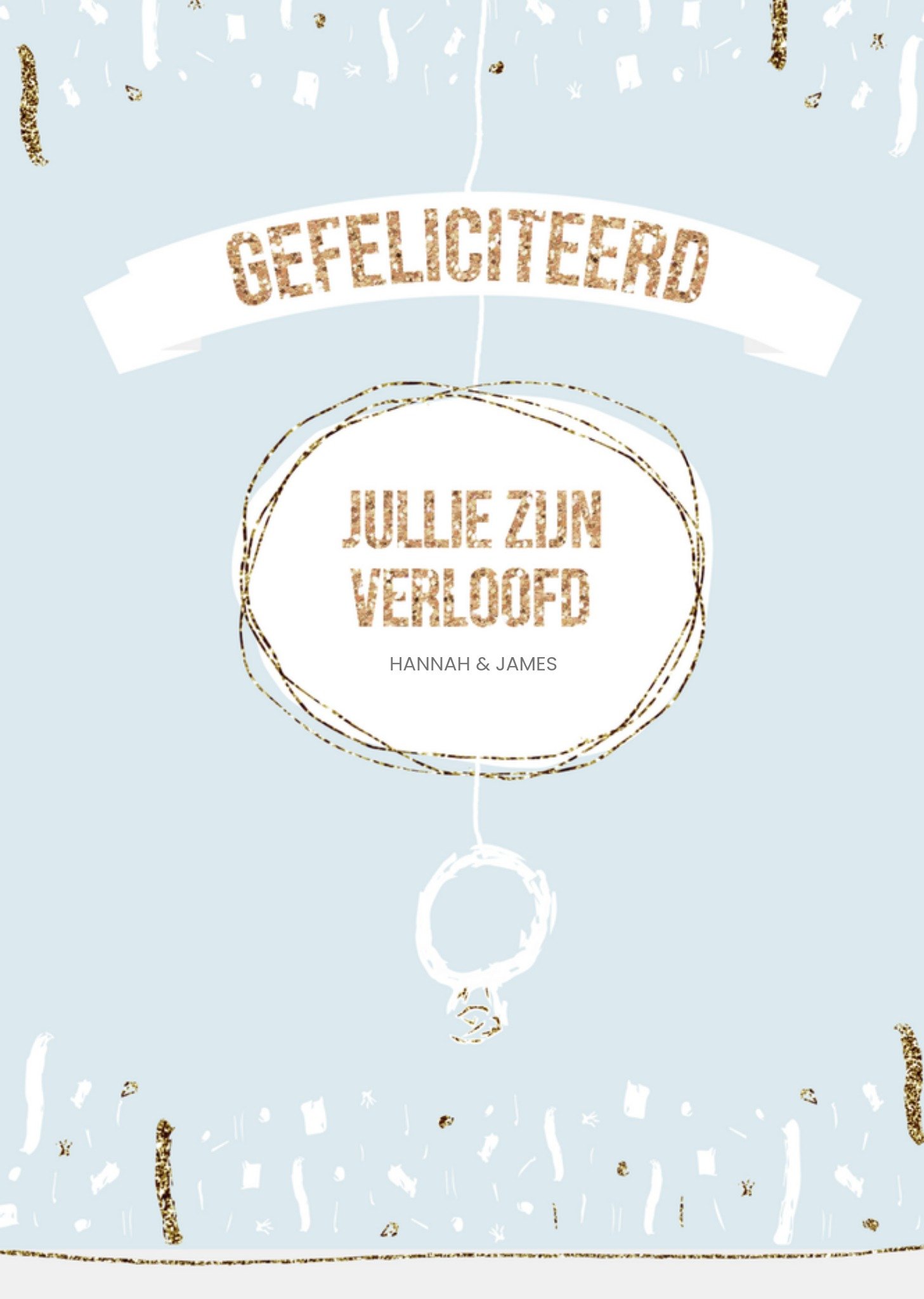 Verloving Blauw Glitter Greetz