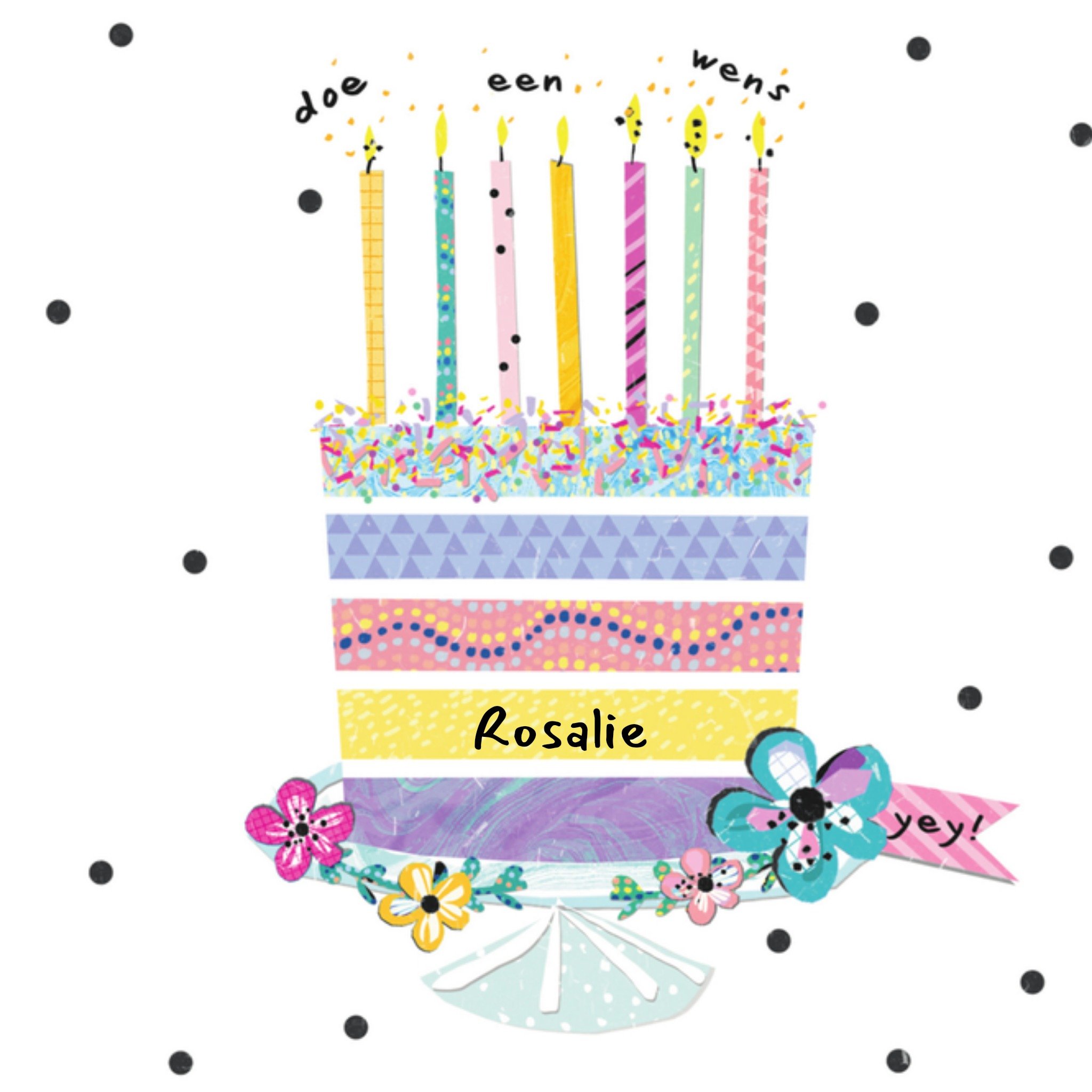 Verjaardagskaart met naam Vierkante Kaart Paperlink