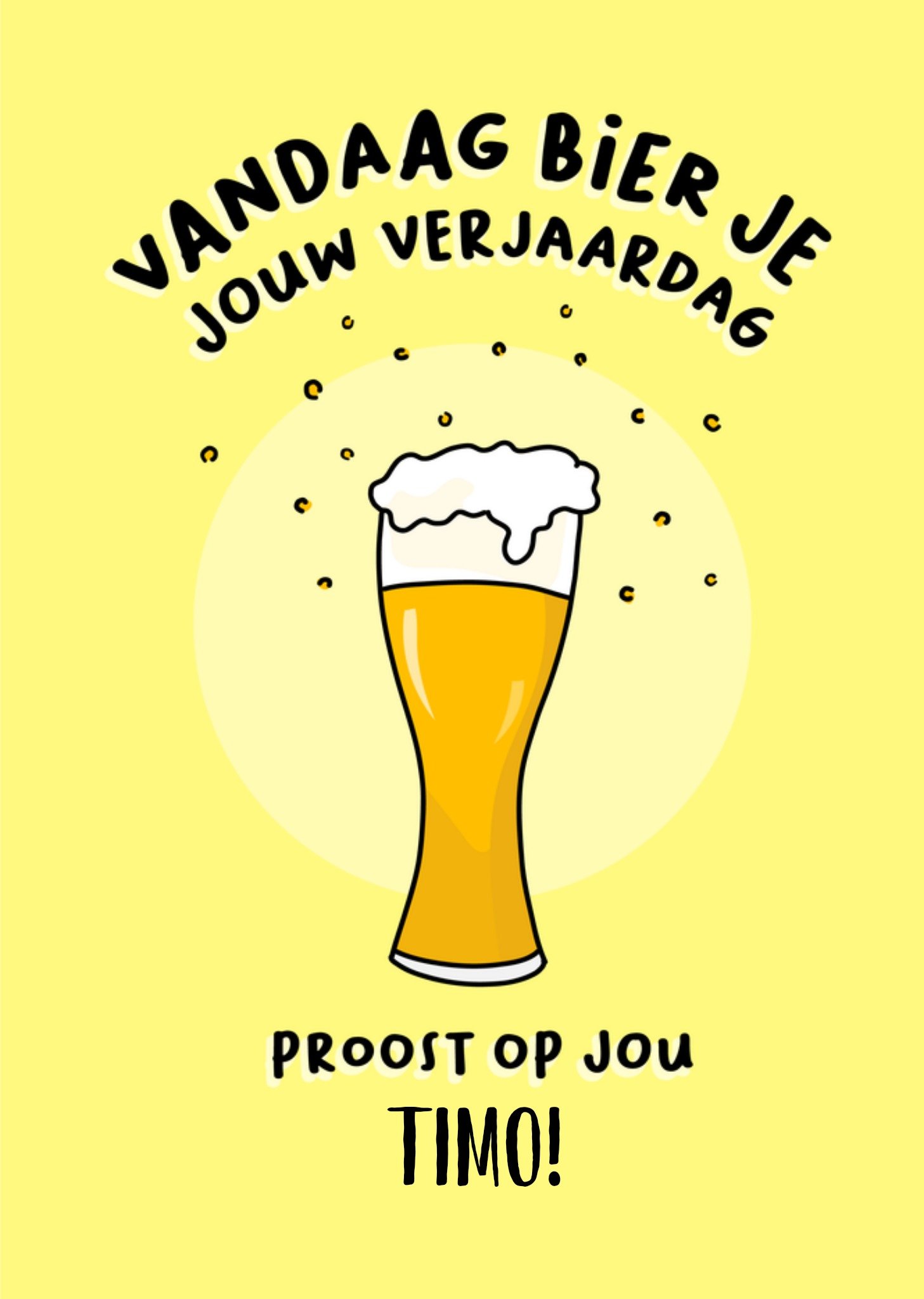 Verjaardagskaart biertje met naam Kaart Liefs Jansje
