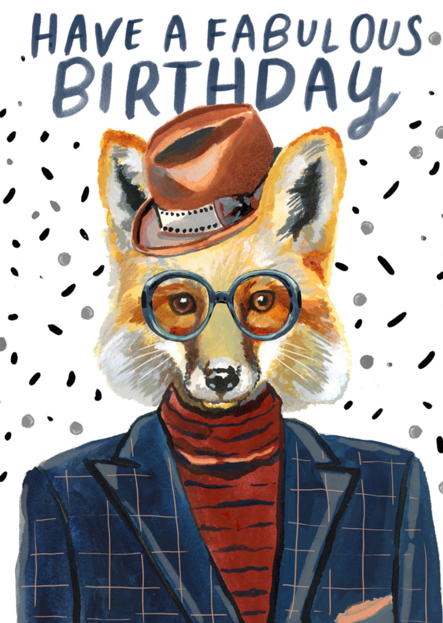 Verjaardagskaart Vos Kaart Drunk Girl Designs