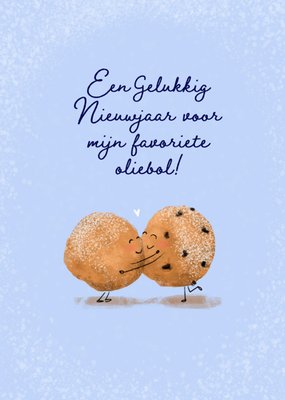 Liefs Jansje | Nieuwjaarskaart | Schattige Oliebollen Illustratie
