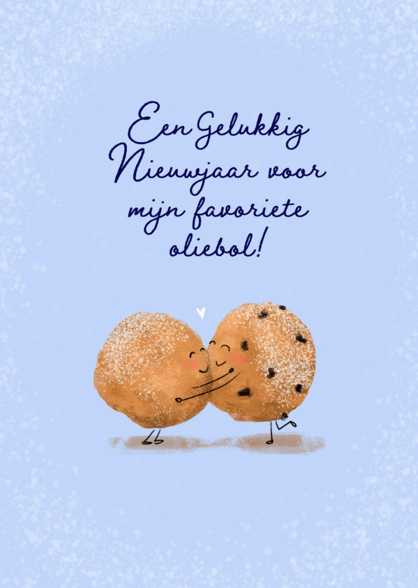 Liefs Jansje Nieuwjaarskaart Schattige Oliebollen Illustratie Standard Card