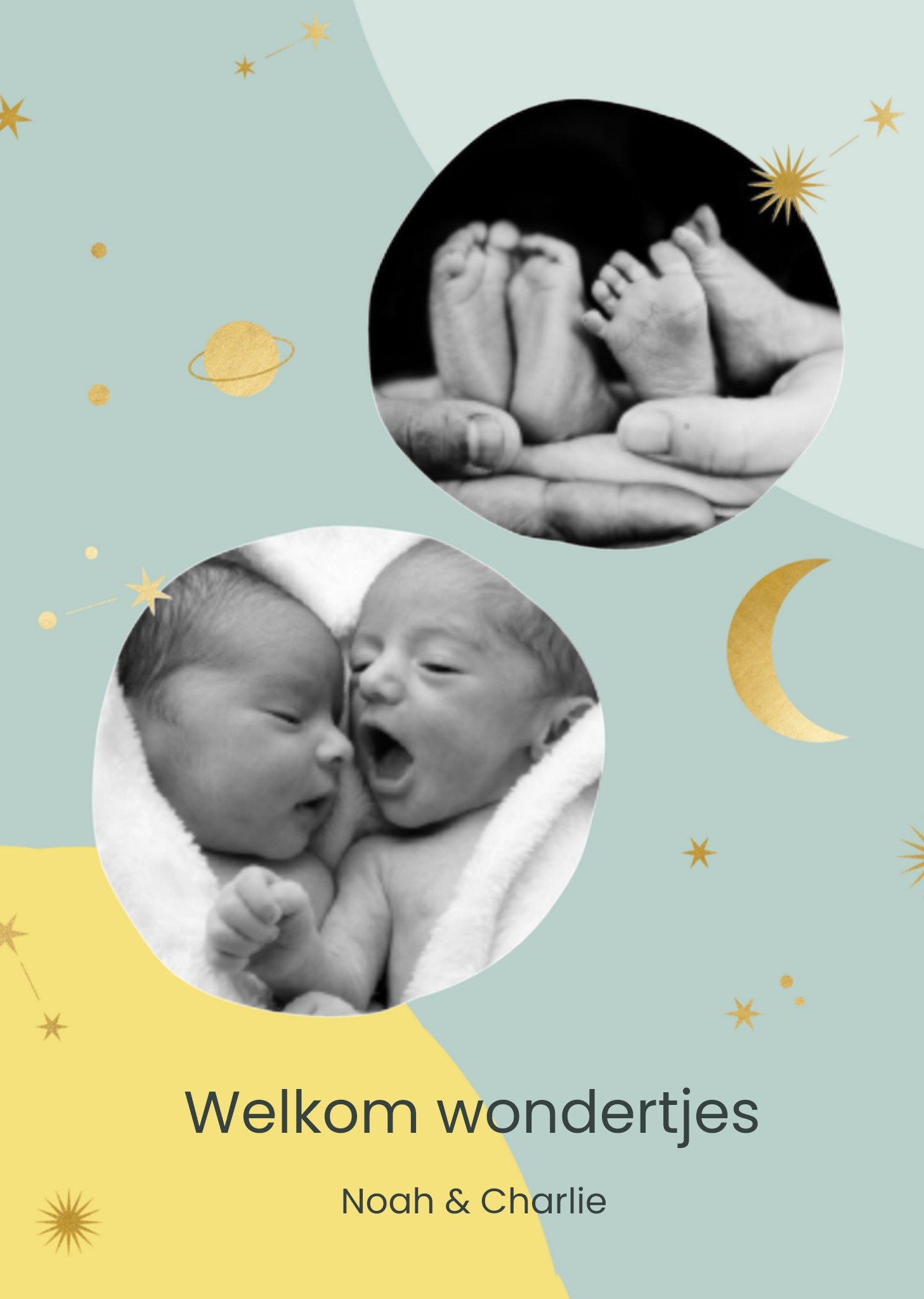 Geboortekaart met namen Kaart Greetz