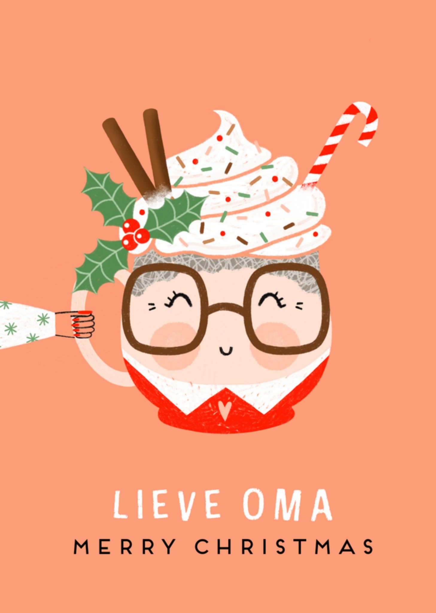 Kerstkaart oma cupcake Marieke Witke