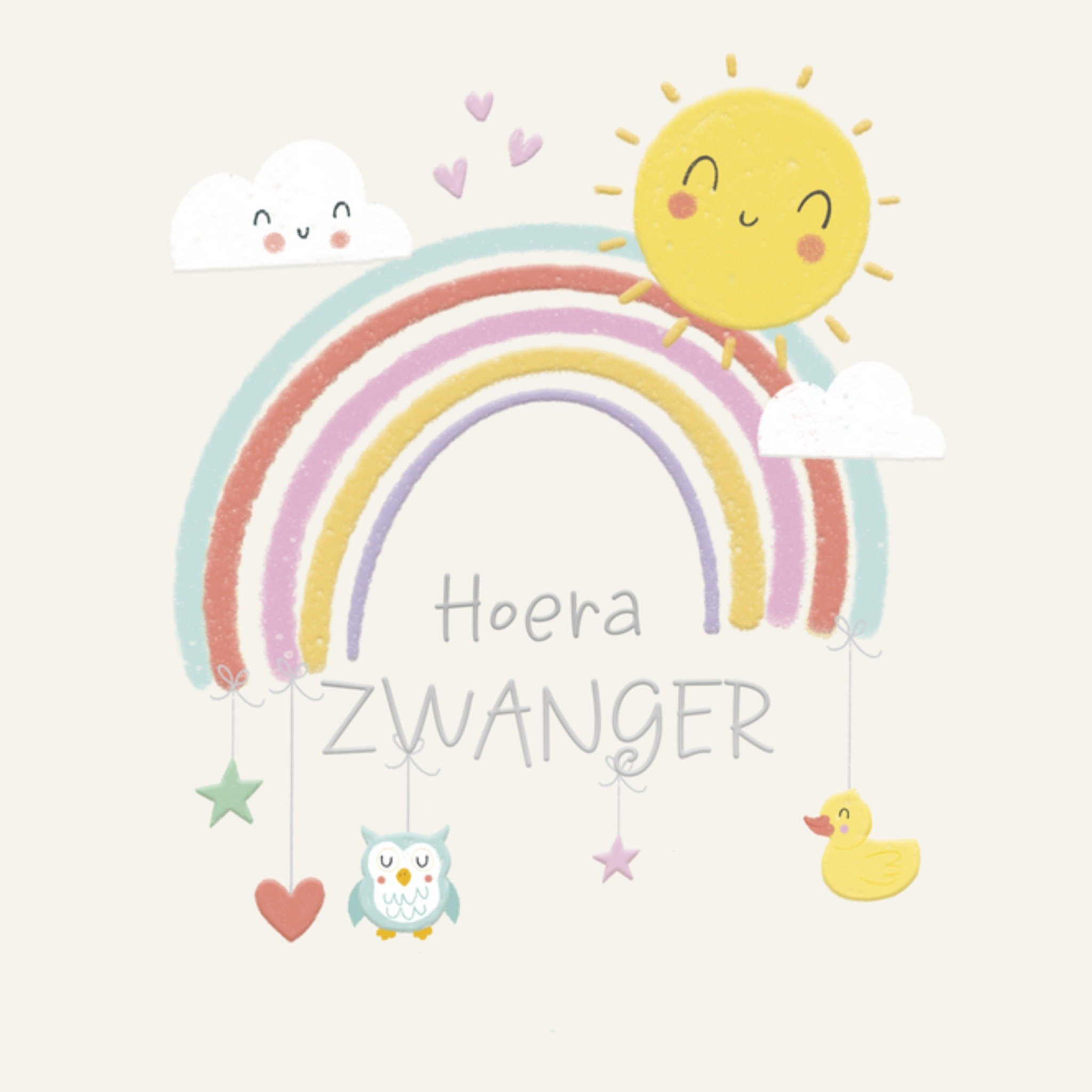 Zwangerschapskaart regenboog Vierkante Kaart UK Greetings