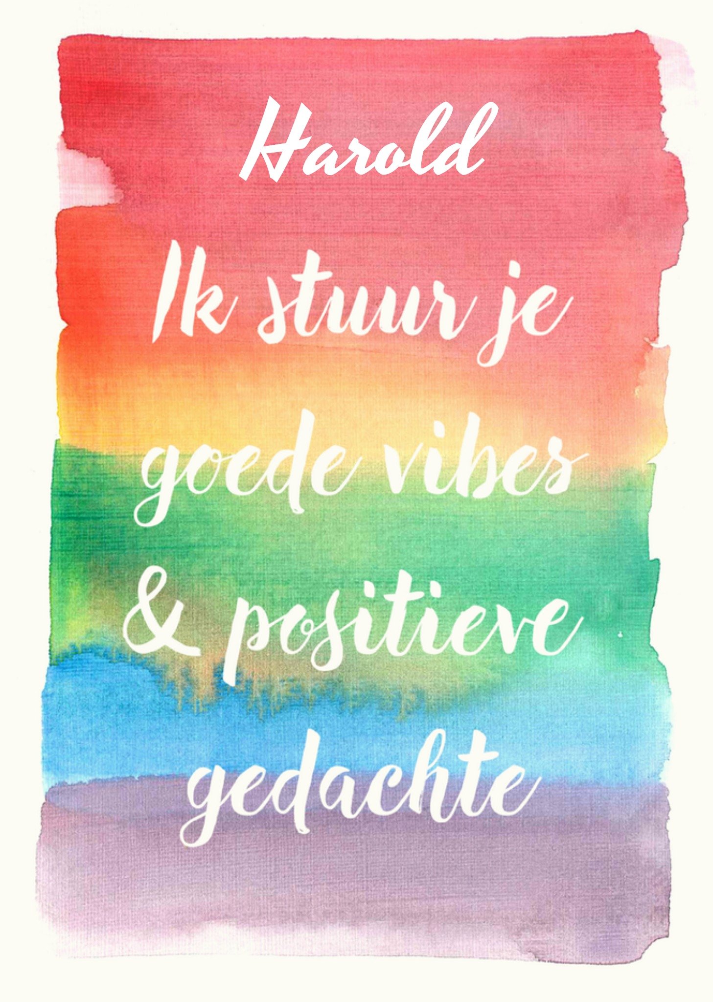 Denken aan kaart good vibes met naam Greetz