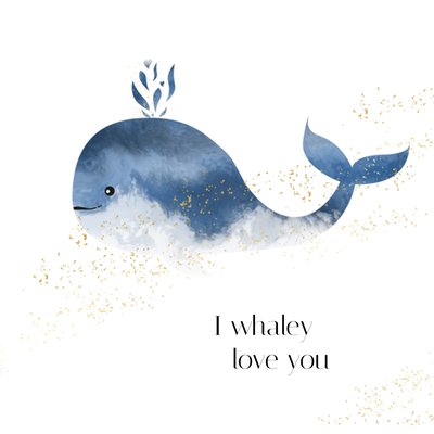I Whaley Love You Geïllustreerde Walvis Liefde Kaart