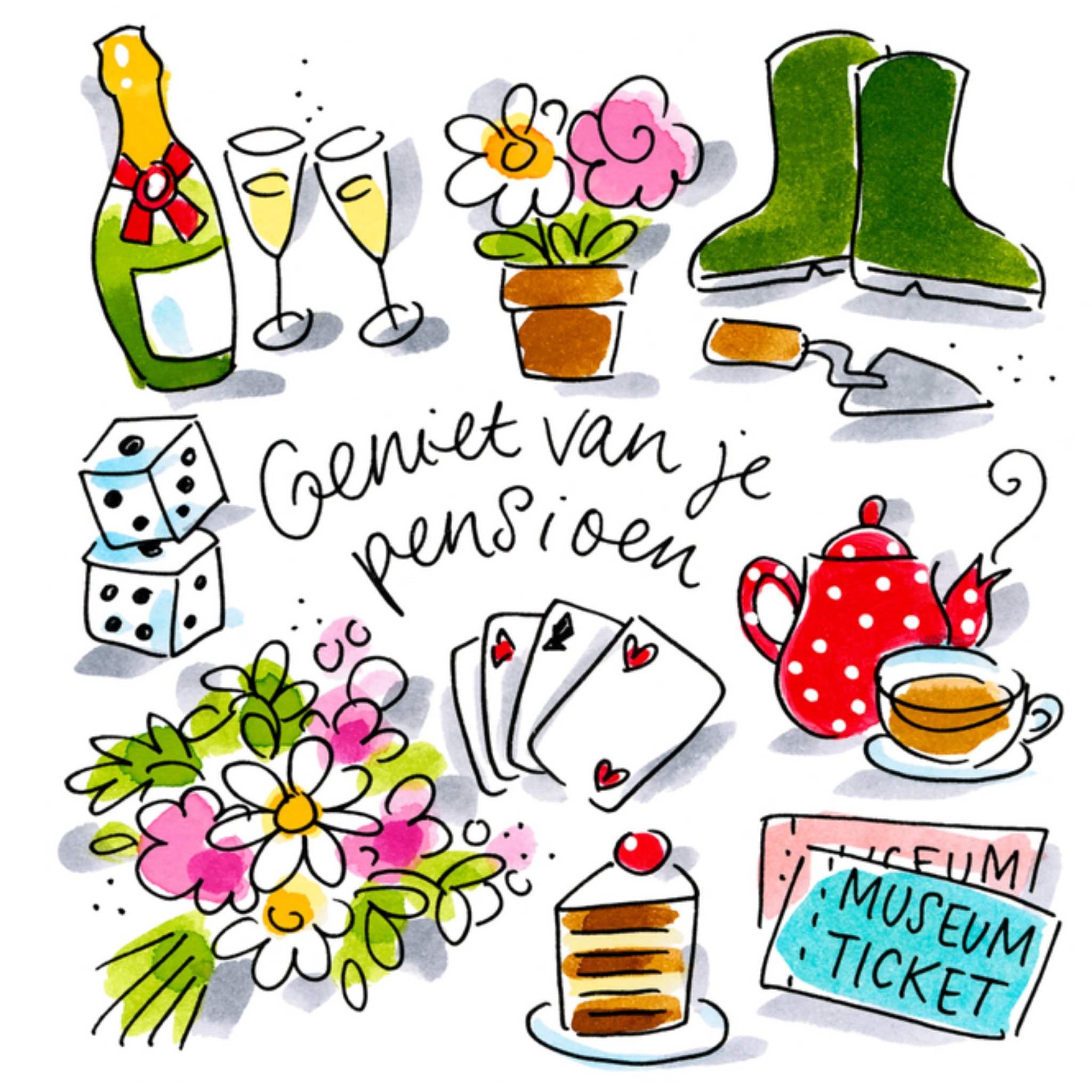 Pensioen kaart illustratie Vierkante Kaart Blond Amsterdam