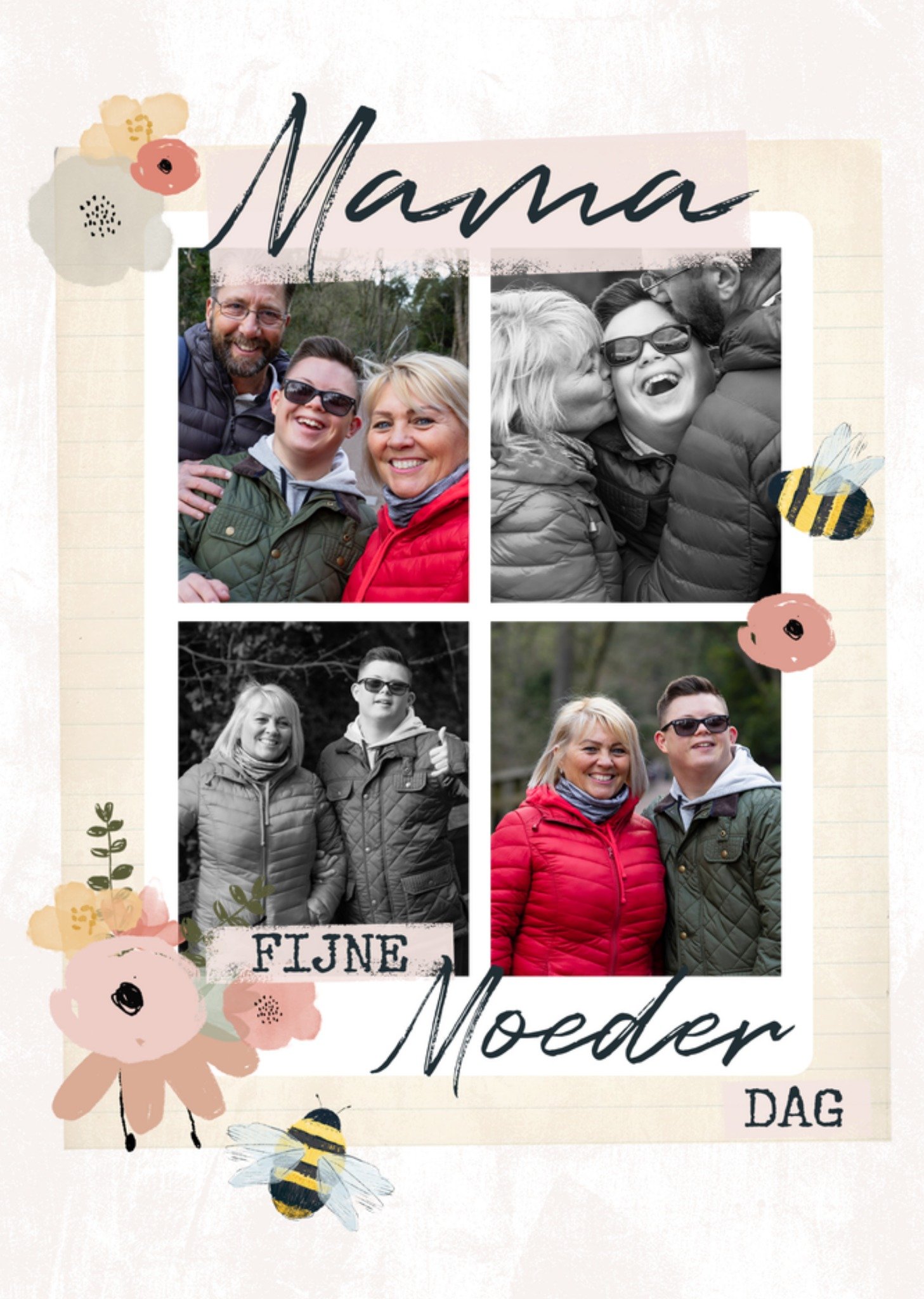 Moederdagkaart Foto Collage Met Bijtjes En Tekst Mama Fijne Moederdag Greetz
