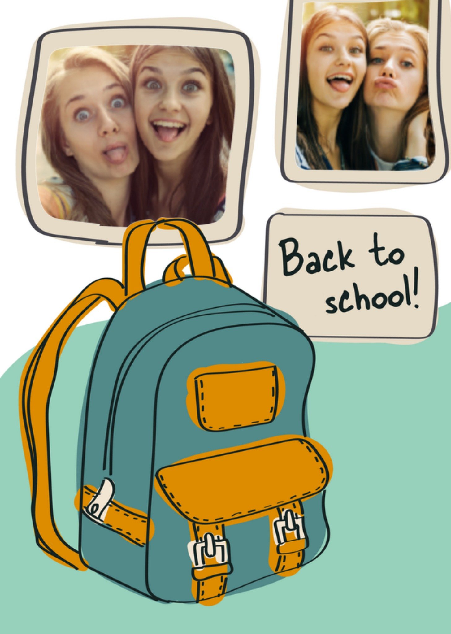 Back to school rugtas fotokaart Kaart Greetz