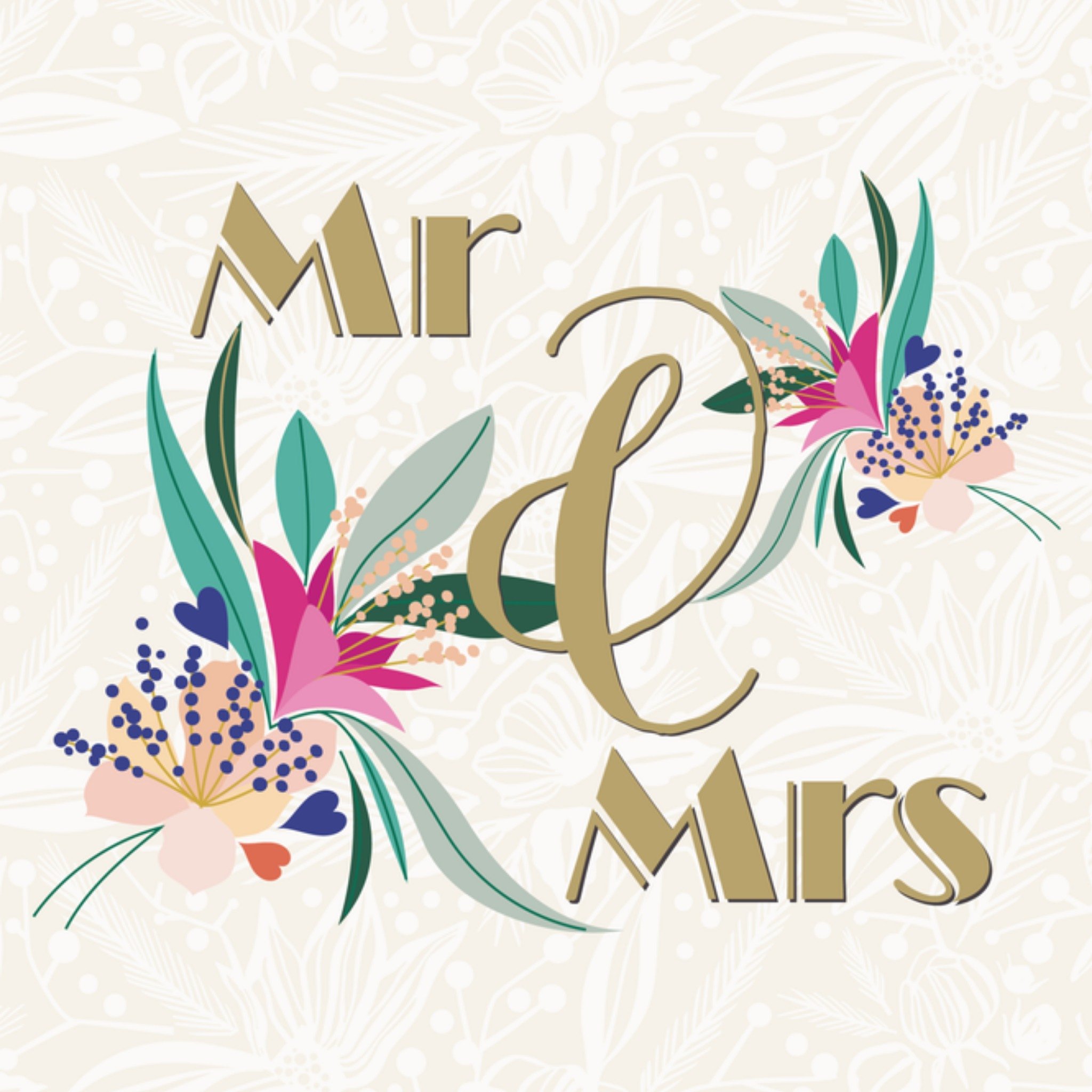 Huwelijkskaart Illustratie Vierkante Kaart TMS