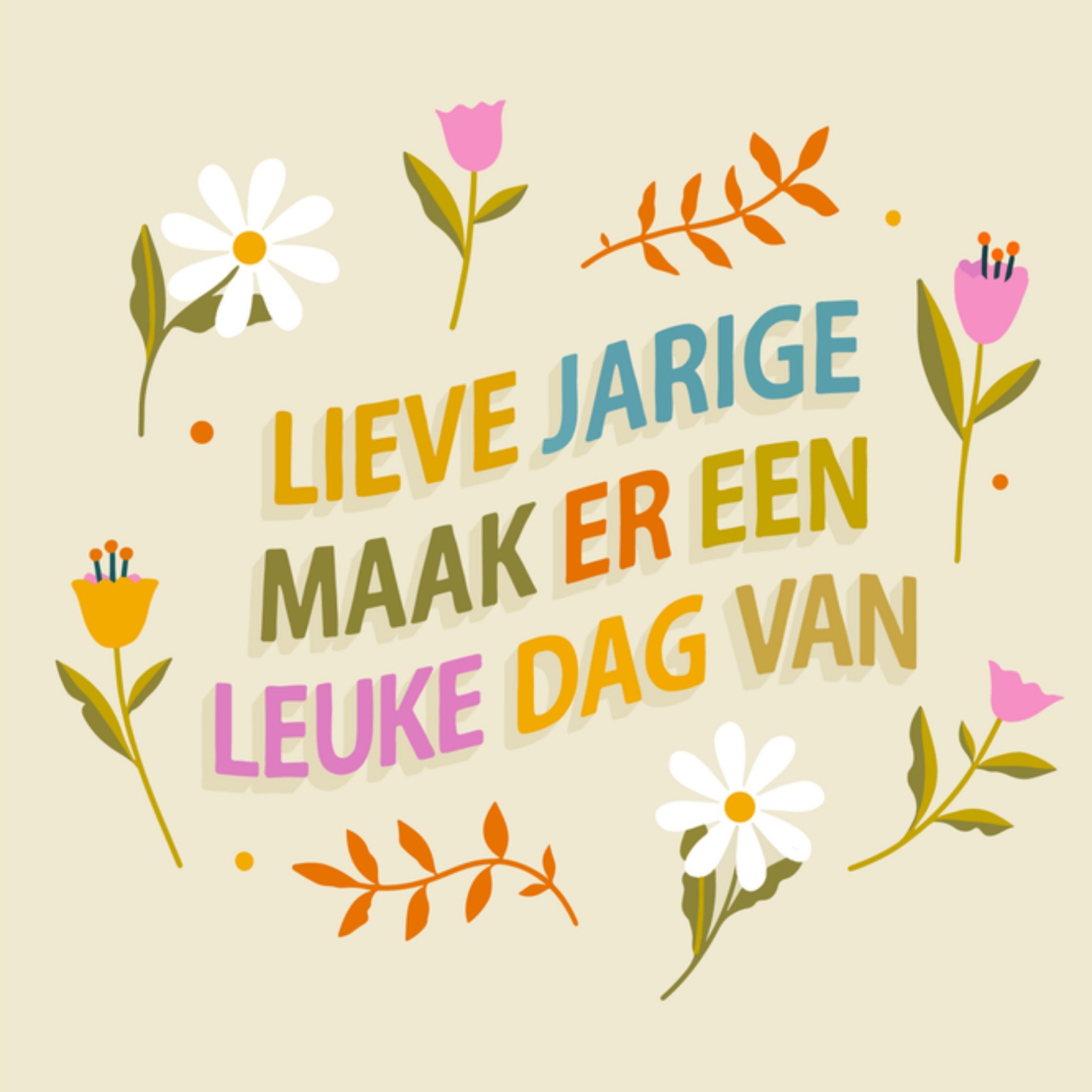 Greetz Verjaardagskaart Lieve jarige Bloem Vierkant