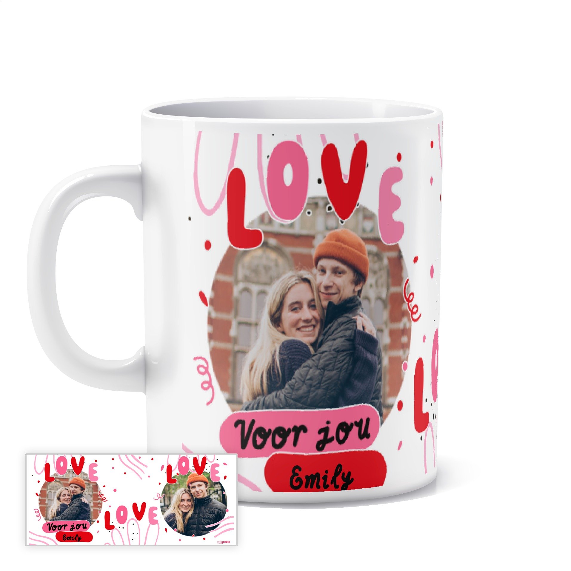 Greetz | Mok | Valentijn | Met eigen naam en foto | Ceramic Mug