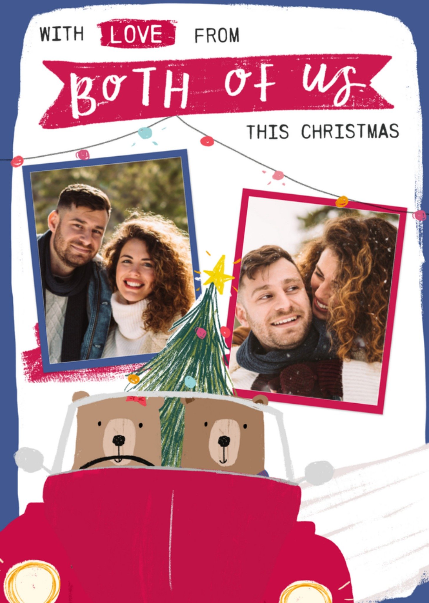 Kerstkaart fotokaart beren koppel Greetz