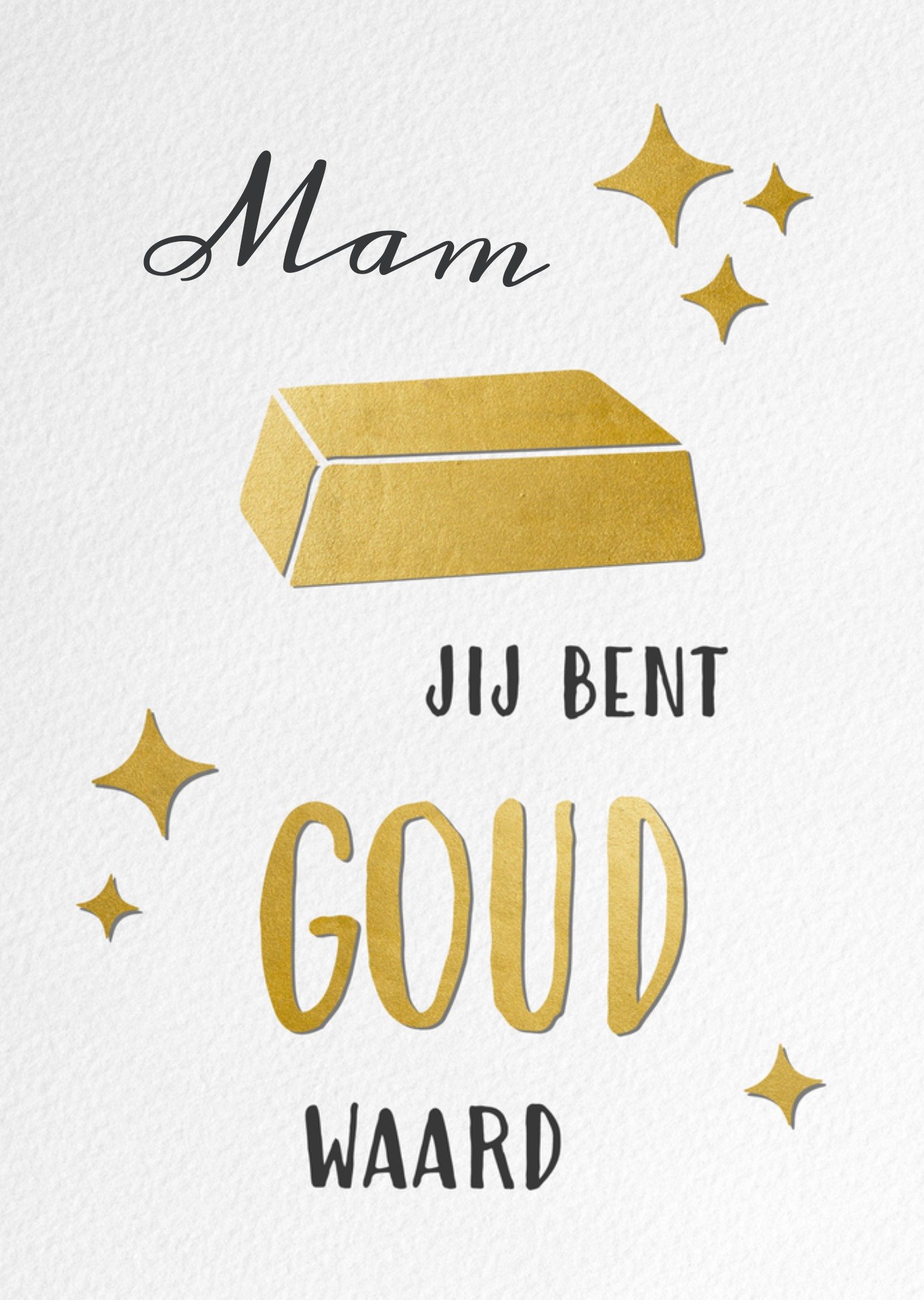 Moederdagkaart goud waard Greetz