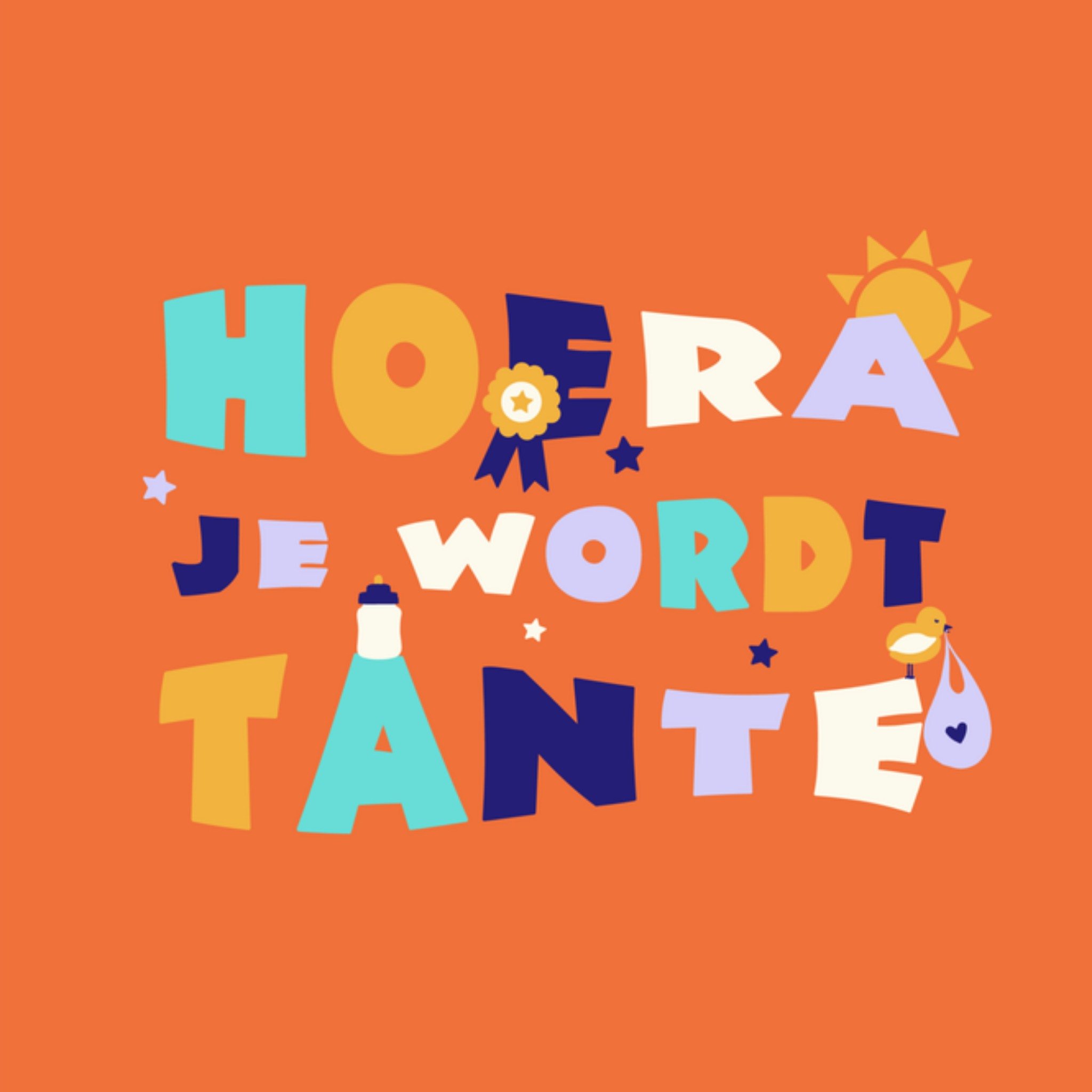 Greetz Zwangerschapskaart Je wordt tante Vierkant