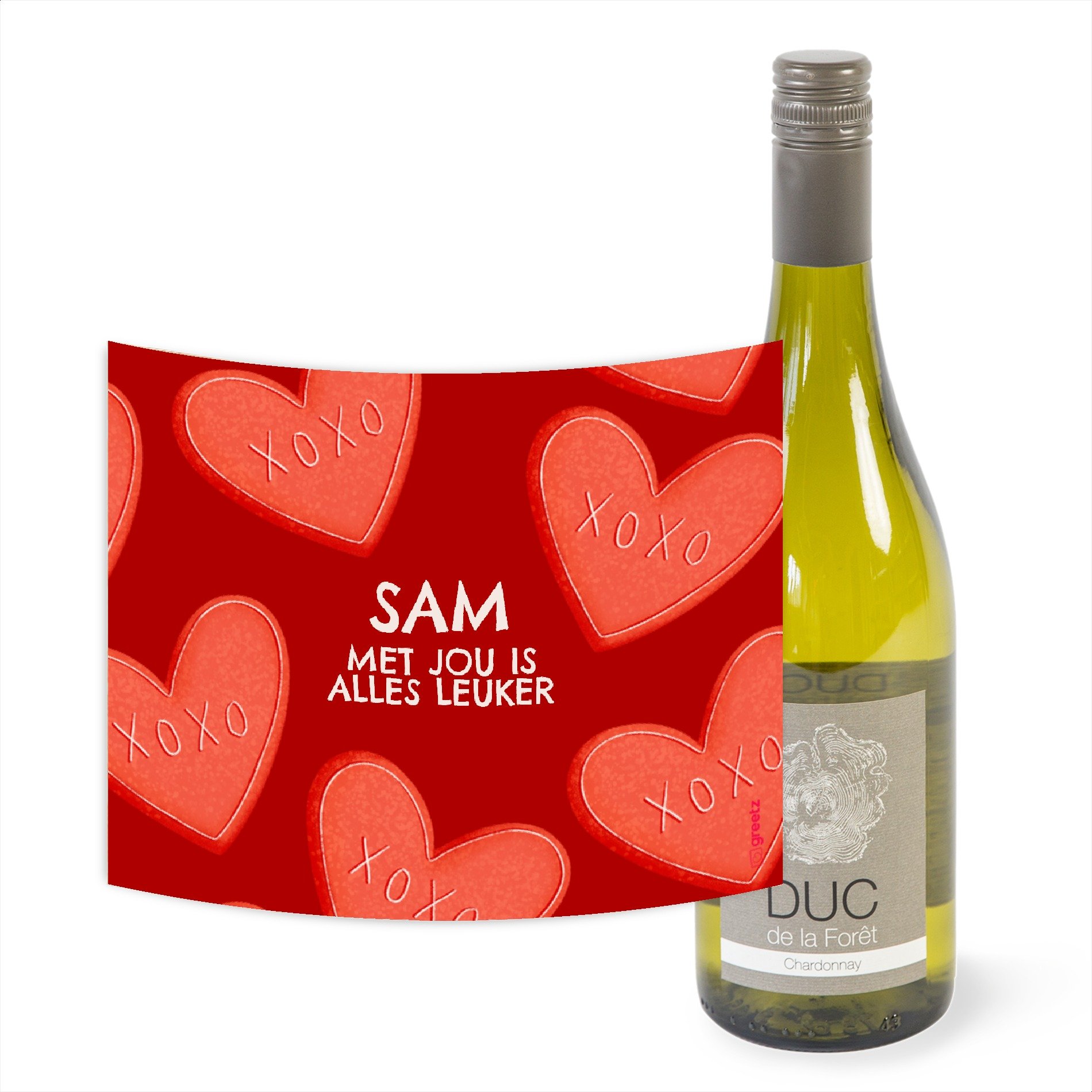 Duc de la Foret Chardonnay Love met eigen naam 750 ml Drankcadeaus Duc de la Forêt