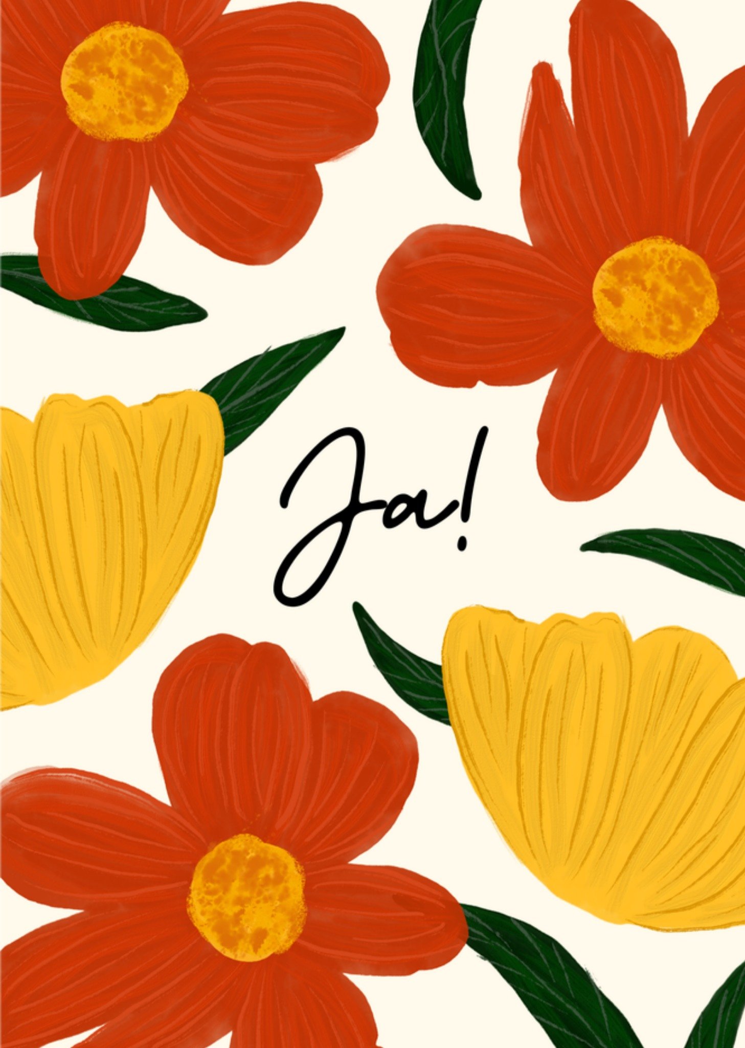 Greetz Huwelijkskaart Ja! Bloemen Standard Card