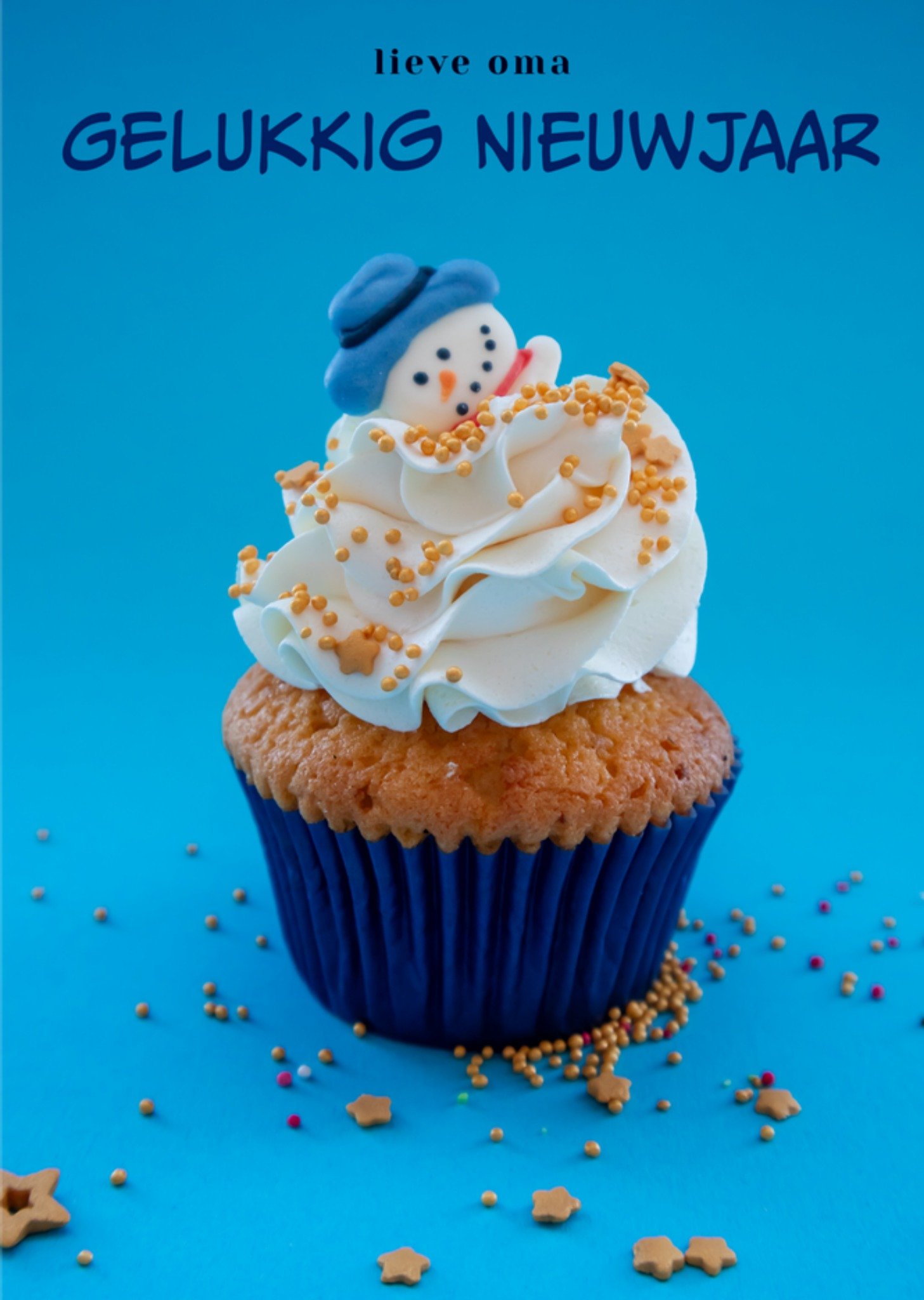 Nieuwjaarskaart Cupcake Oma Kaart Photoflash