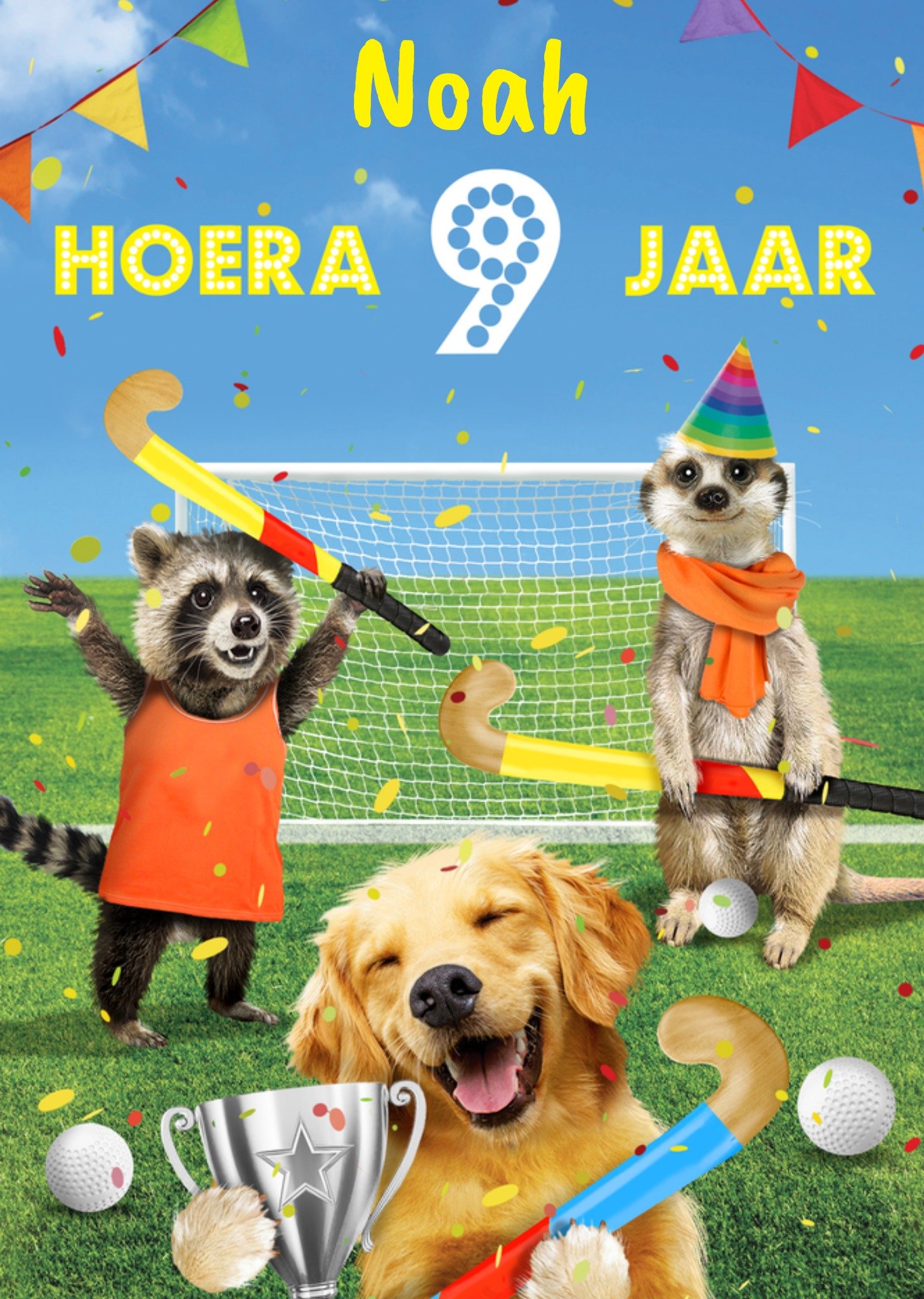 Verjaardagskaart hoera 9 jaar Kaart Emma Proctor