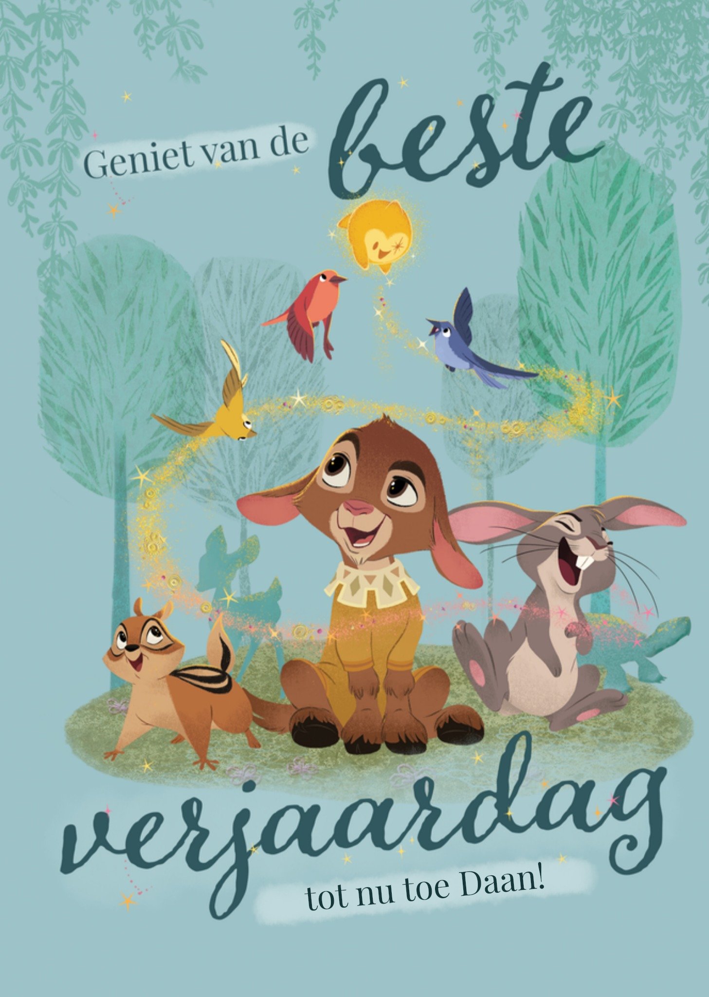 Disney Verjaardagskaart Met naam Kaart Wish