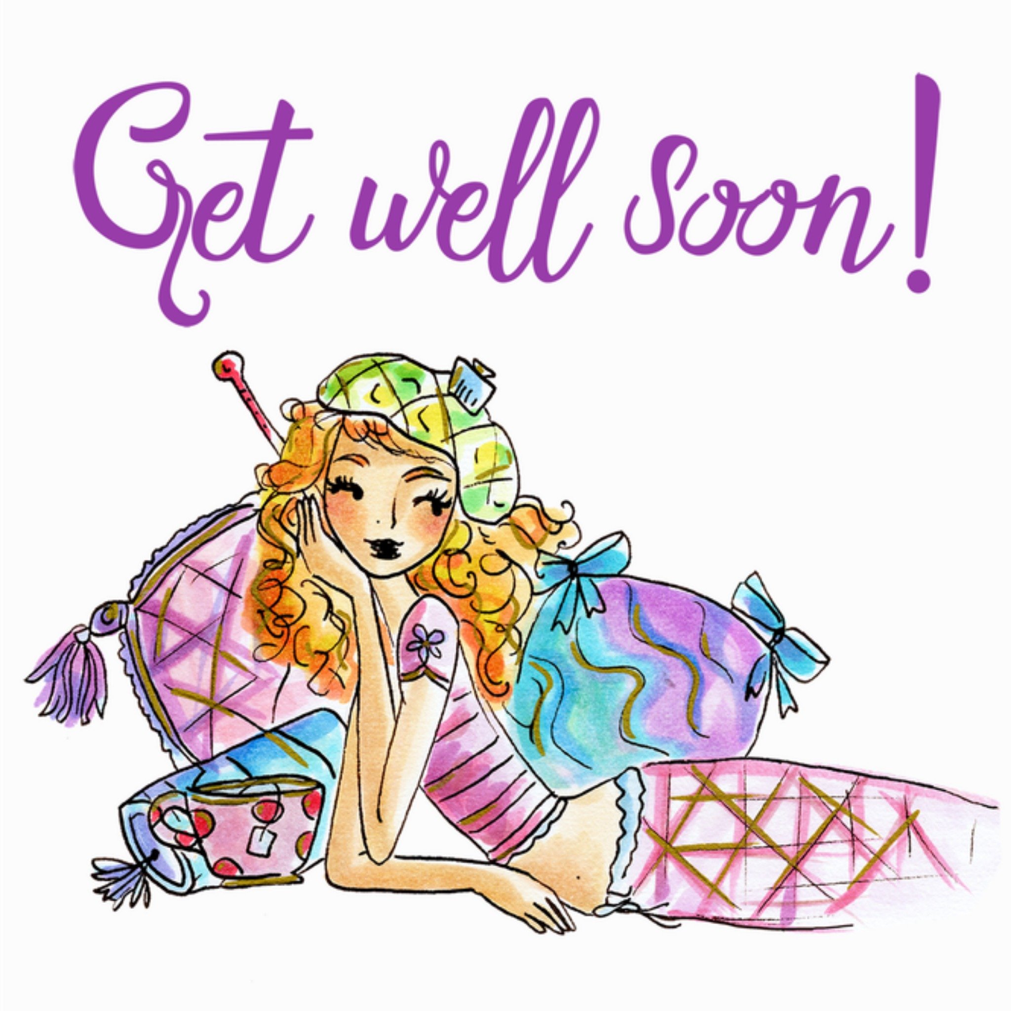 Greetz Jill Beterschapskaart Get well soon Vierkant