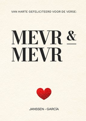 Bright Spot | Huwelijkskaart | Gefeliciteerd voor de verse mevr en mevr | Aanpasbare tekst