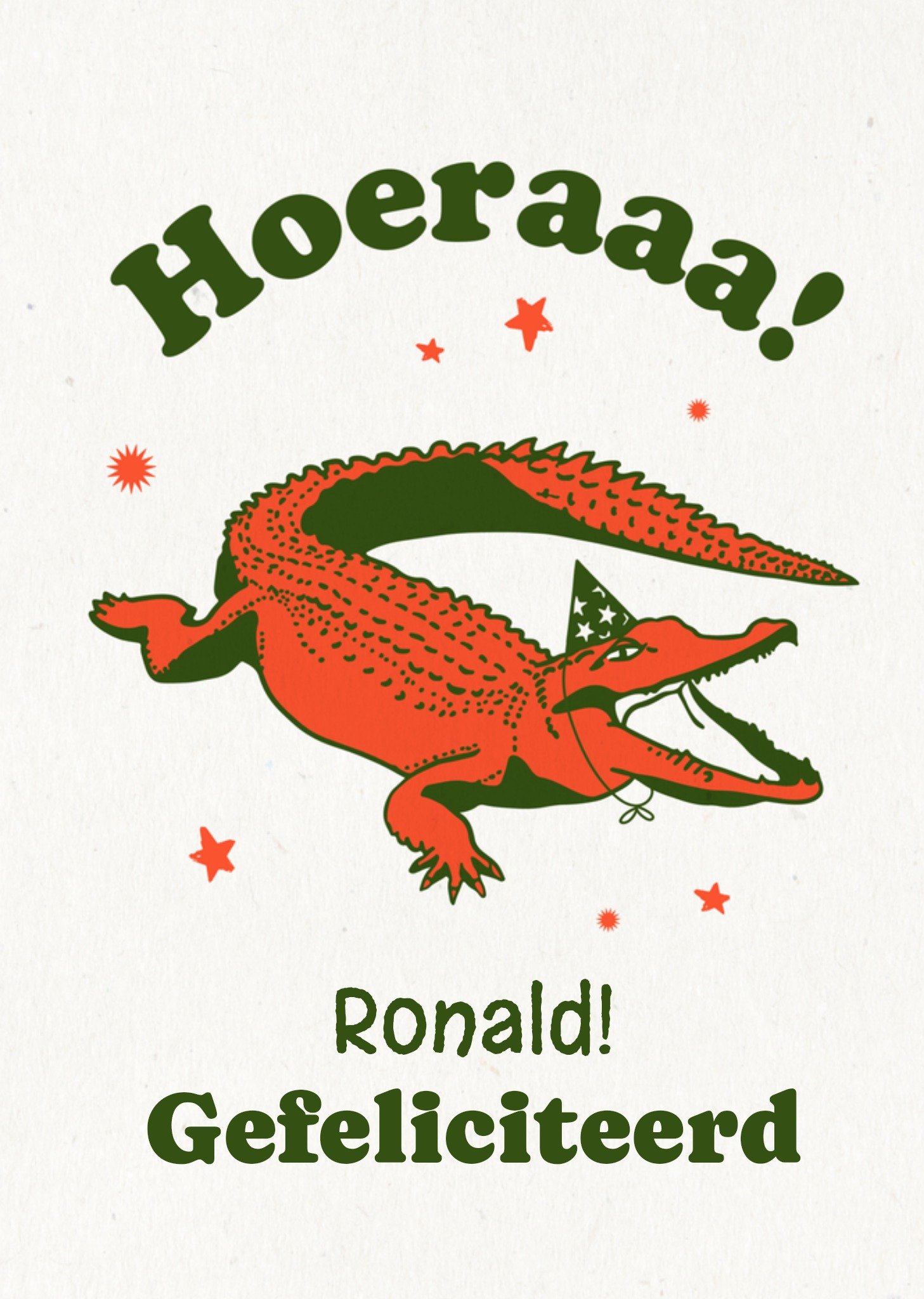 Verjaardagskaart met naam krokodil Kaart Greetz