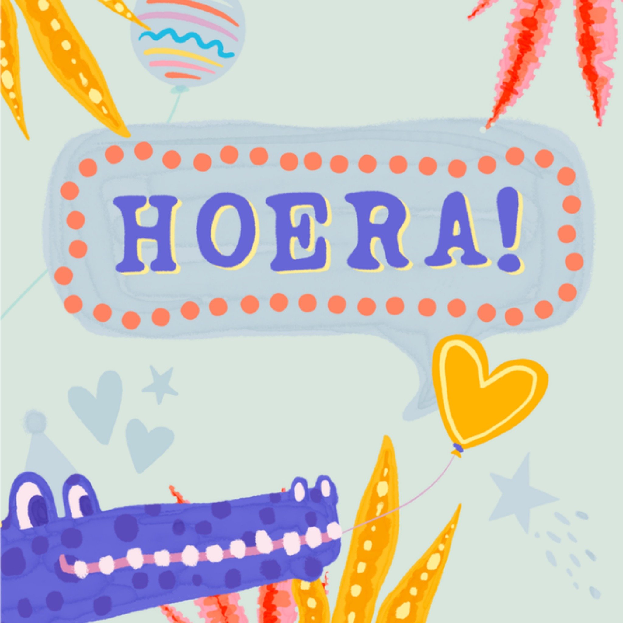 Greetz Verjaardagskaart Hoera! Vierkant