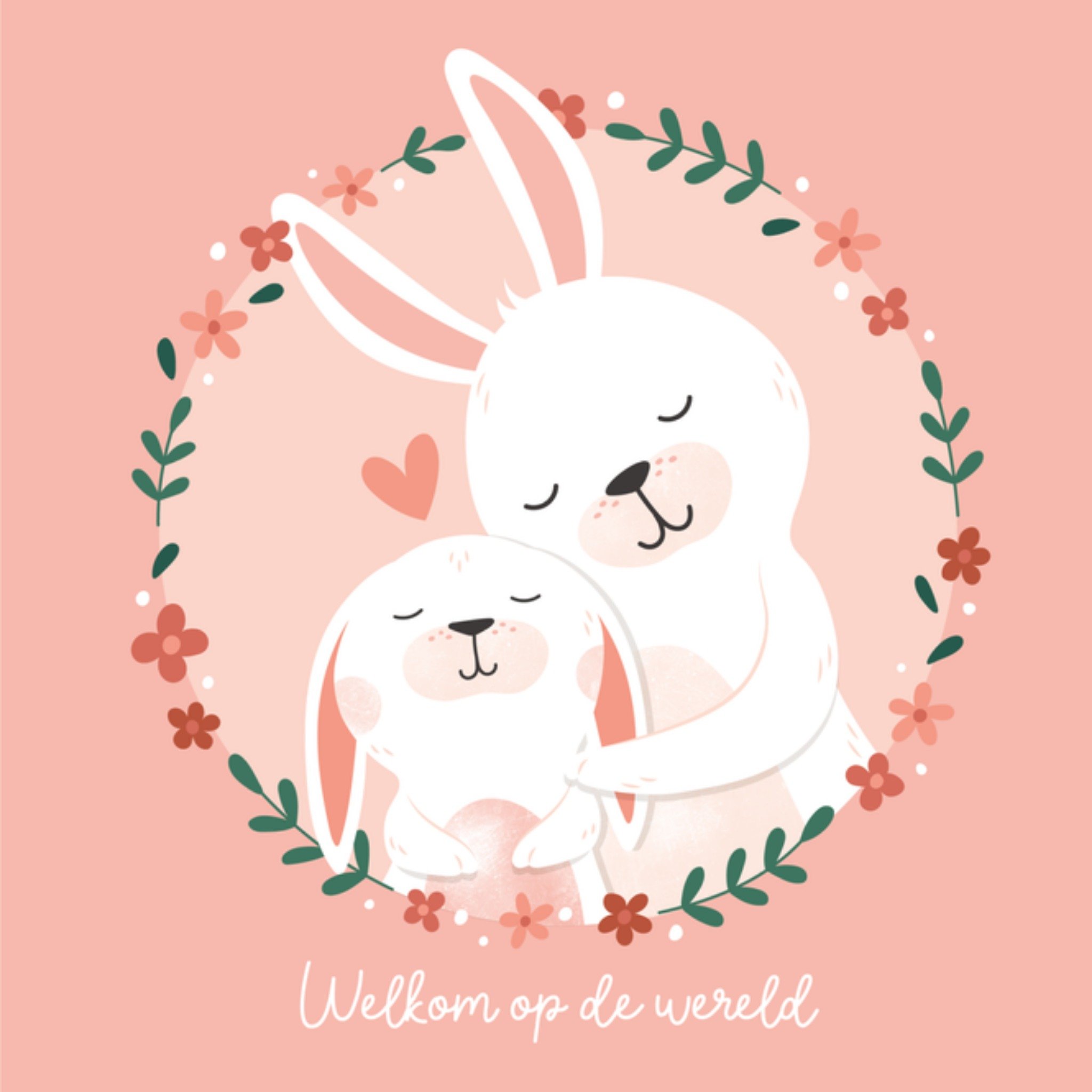 Kleine Twinkeltjes Geboortekaart konijn Vierkant