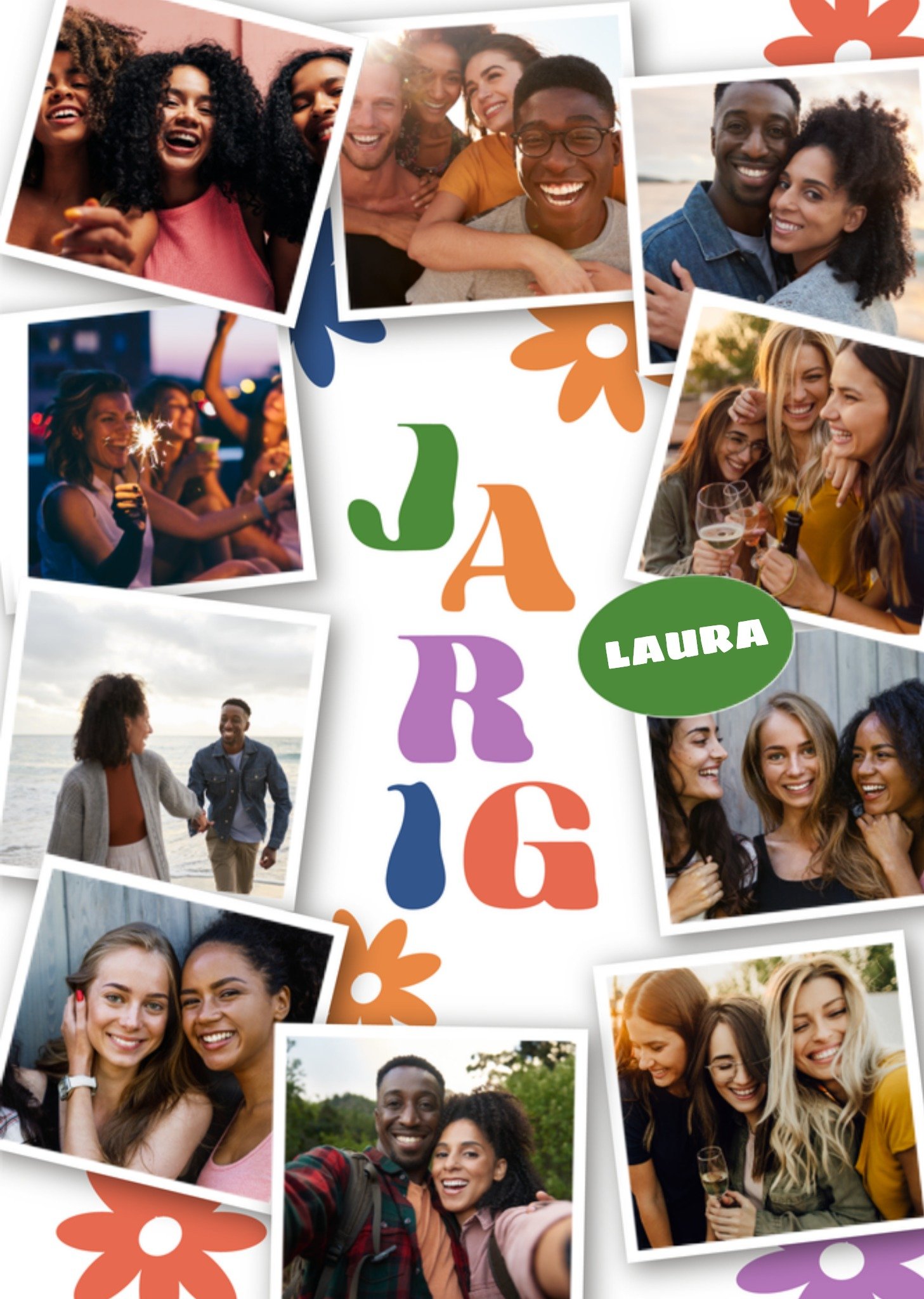 Verjaardagskaart Met fotos Jarig Aanpasbare naam Kaart Greetz