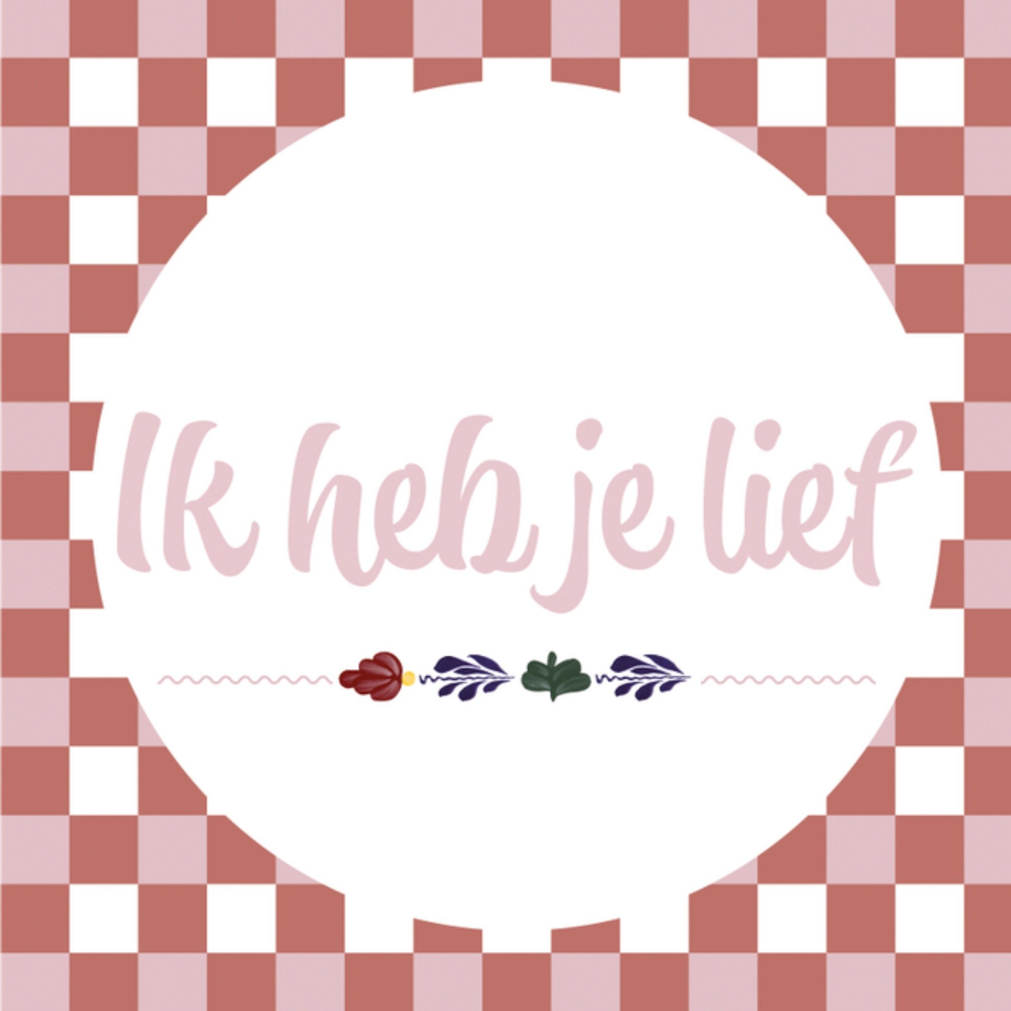 Valentijnskaart Lief Vierkante Kaart Boerenbont