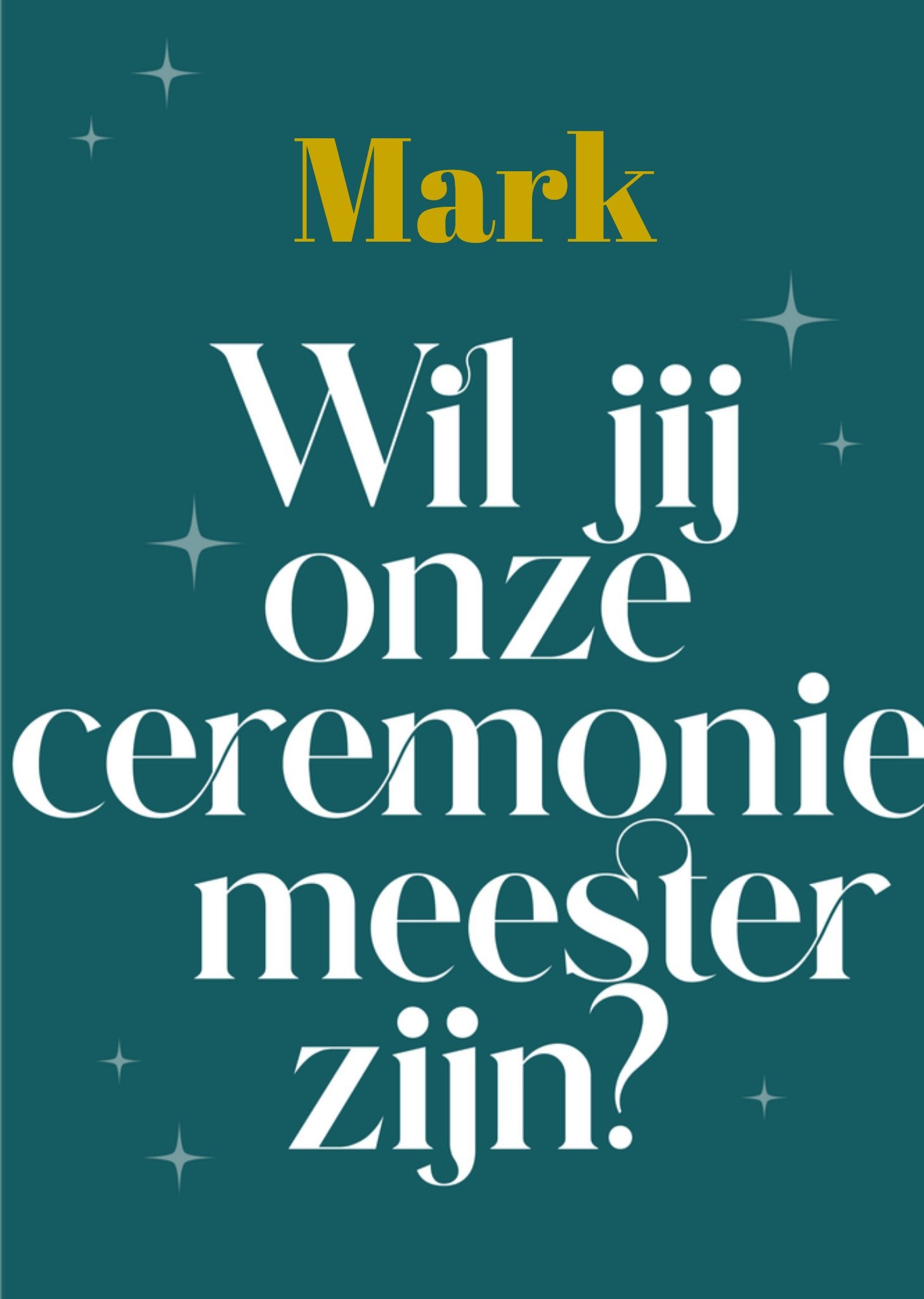 Huwelijkskaart Ceremonie Meester Typografie Kaart Greetz