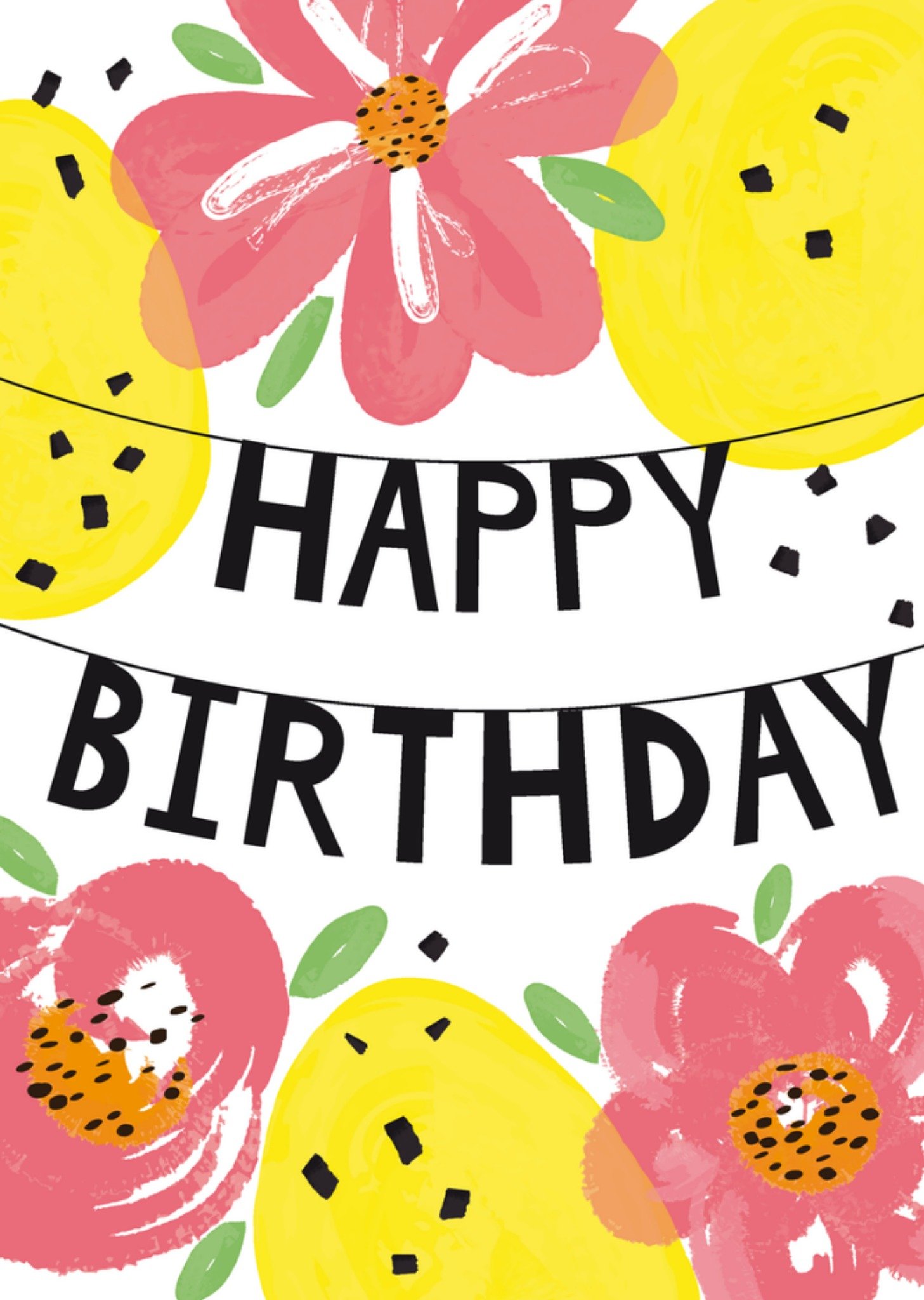 Verjaardagskaart Illustratie Bloemen Kaart Tsjip