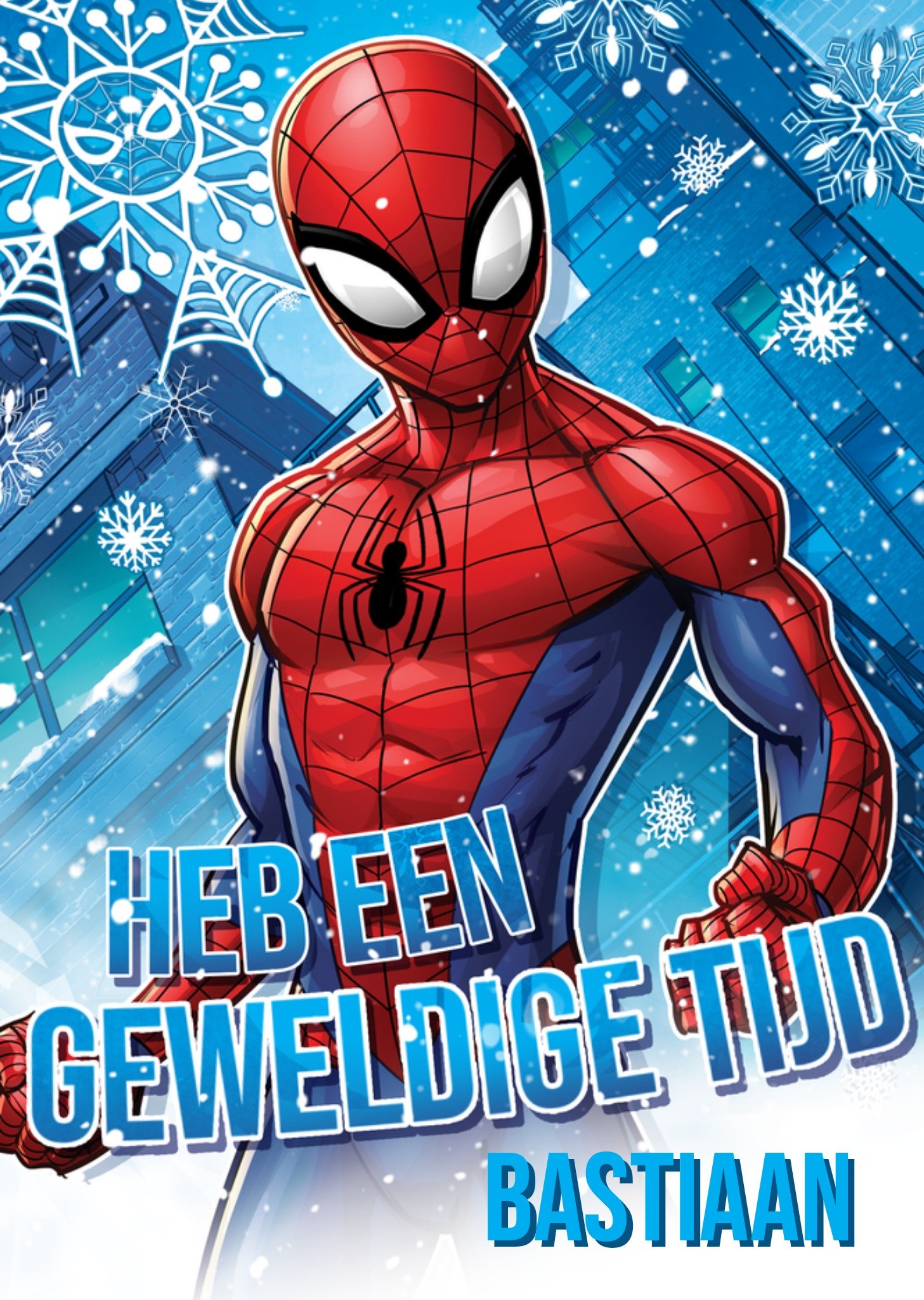 Kerstkaart Met naam Spiderman