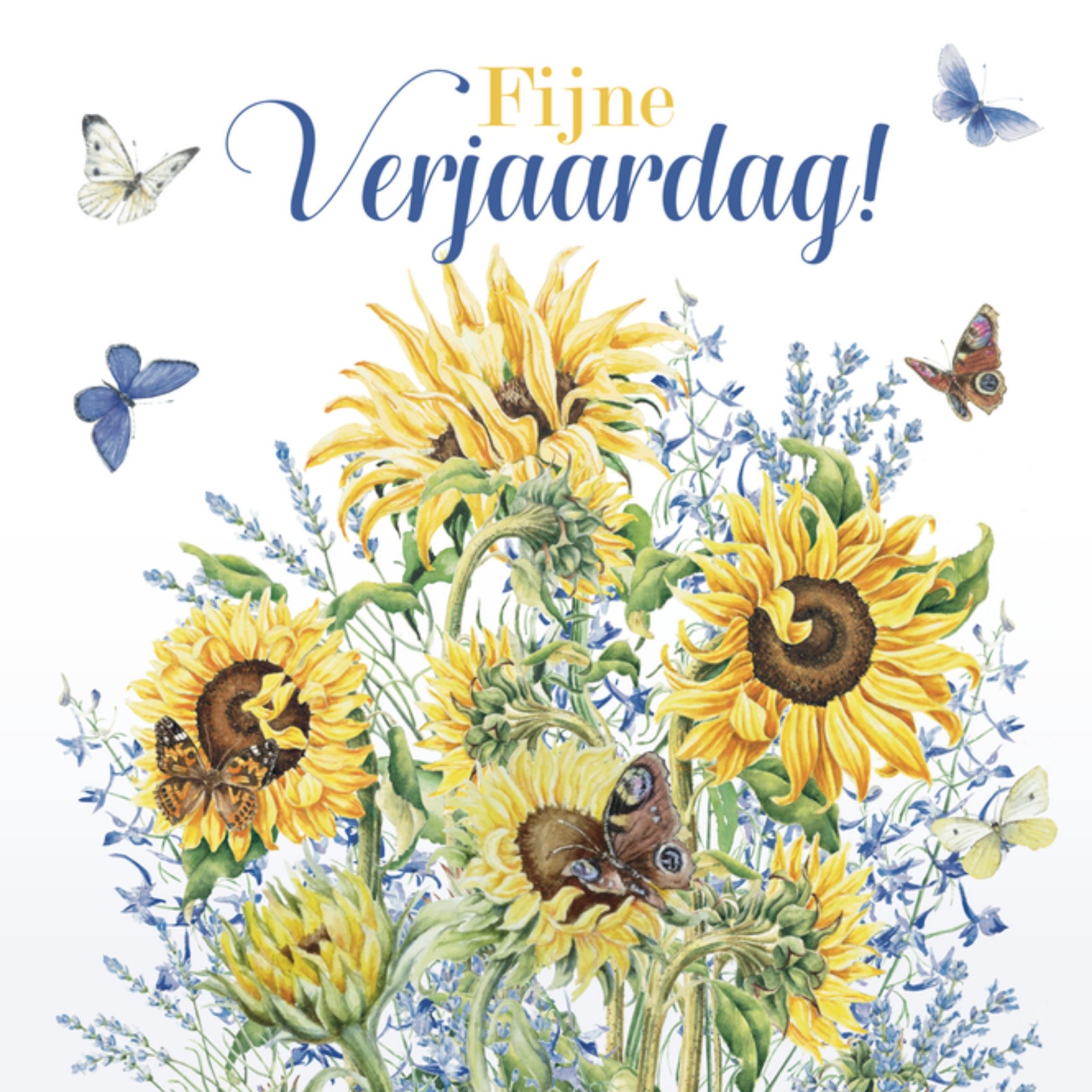 Verjaardagskaart Zonnebloem Vierkante Kaart Janneke Brinkman