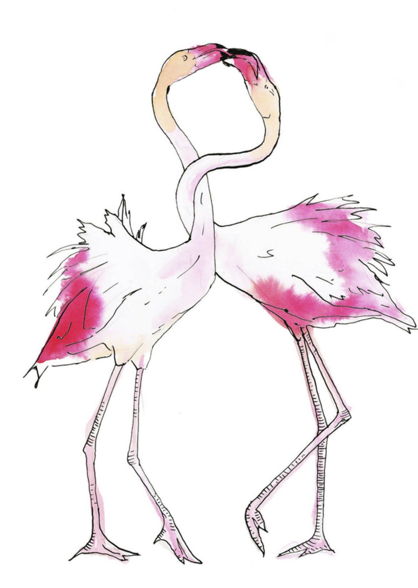 Liefde Illustratie Flamingo Kaart Marie Bodié