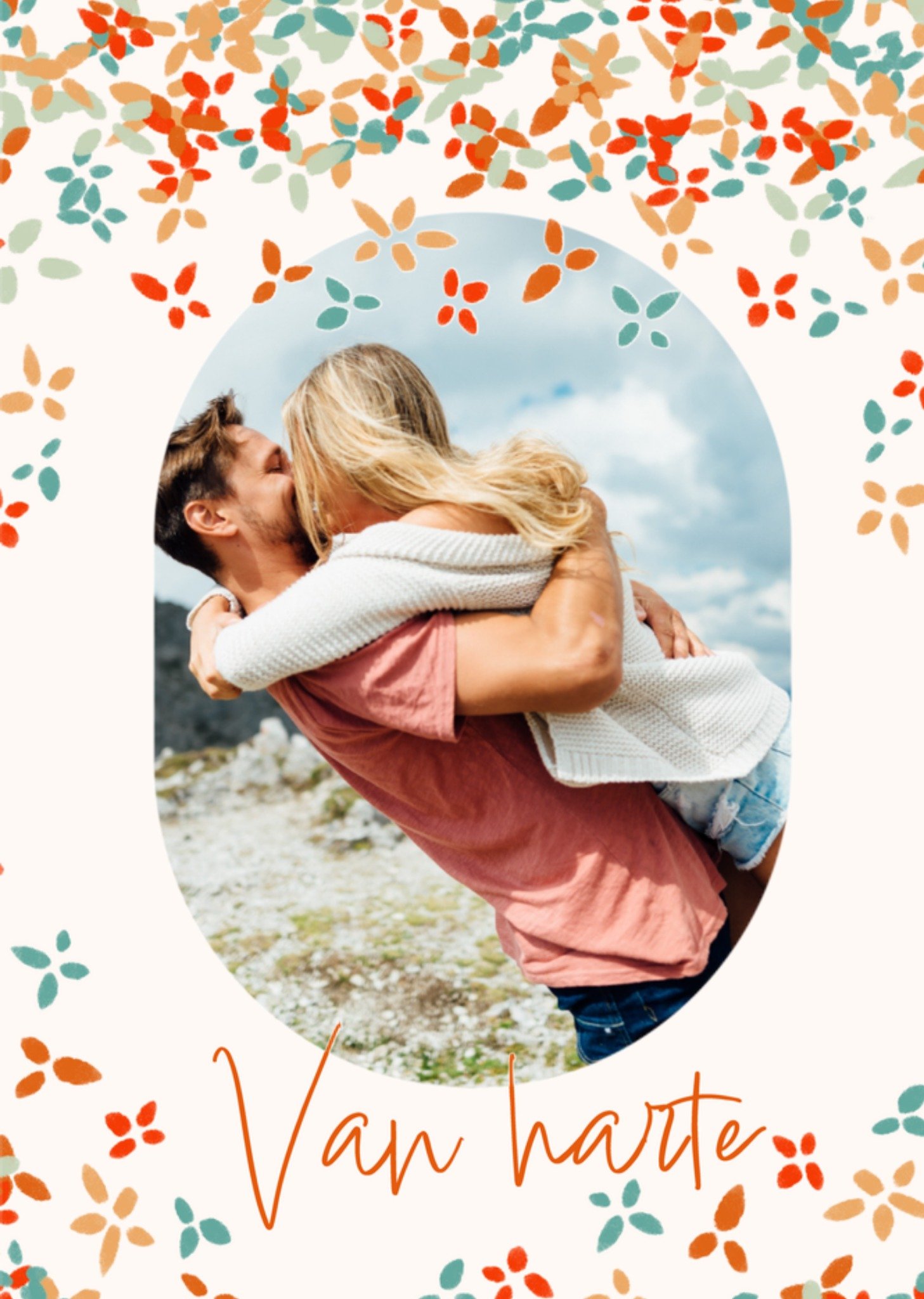 Greetz Huwelijkskaart Van harte Met foto Standard Card