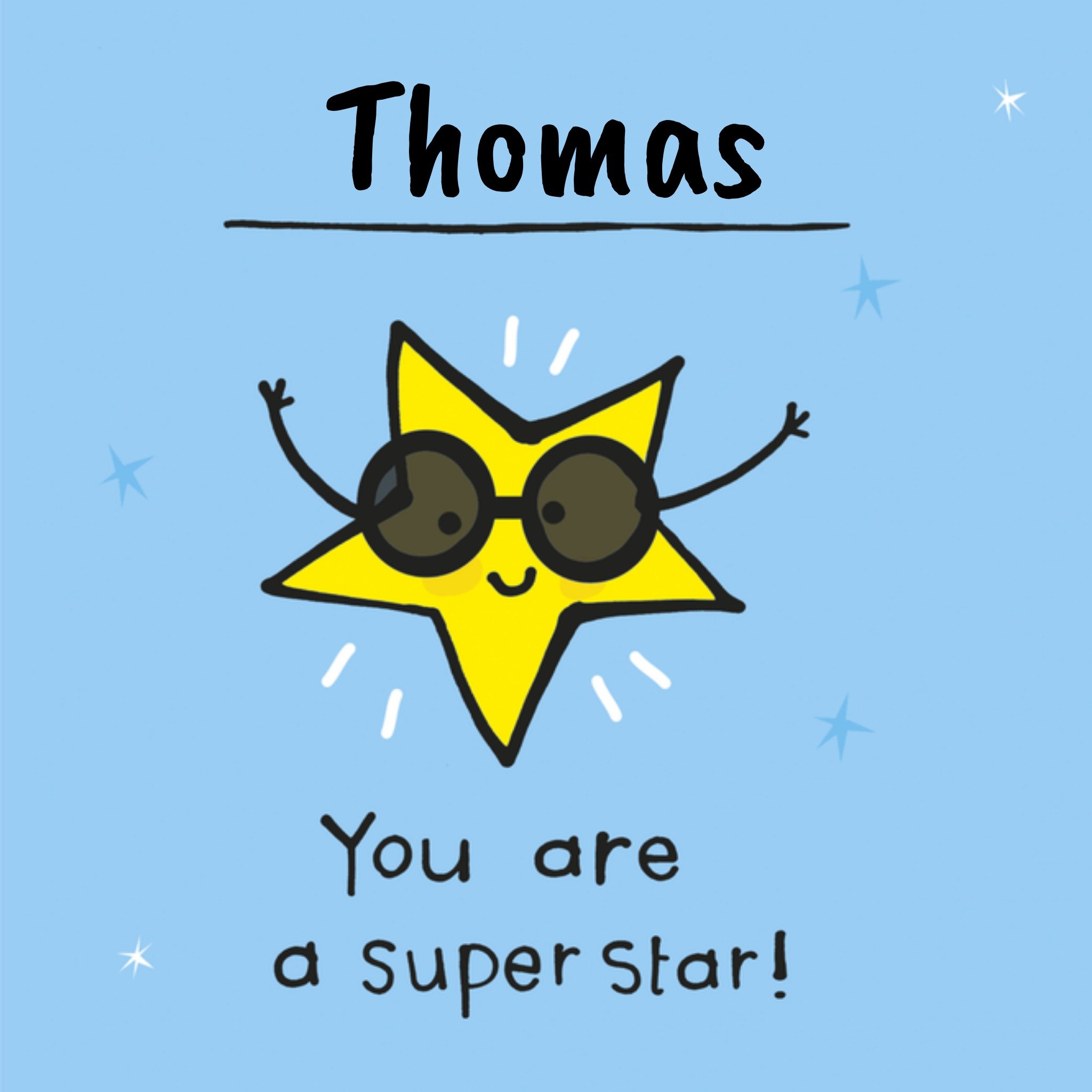 Verjaardagskaart ster met naam Grote Vierkante Kaart UK Greetings