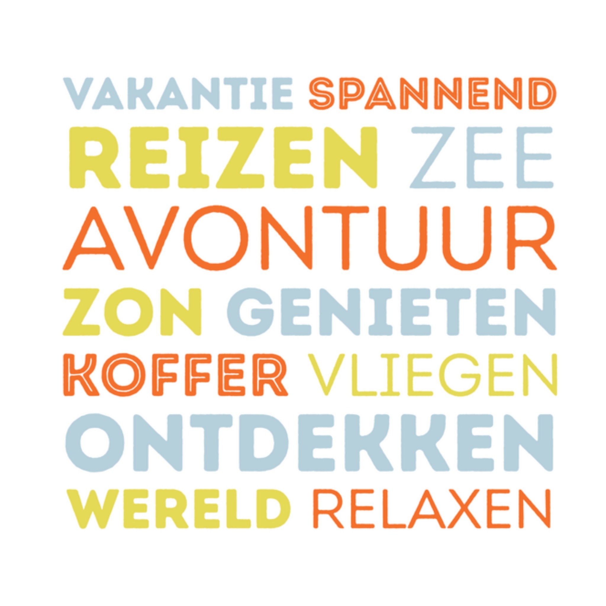 Greetz Vakantiekaart tekst Zomers Vierkant