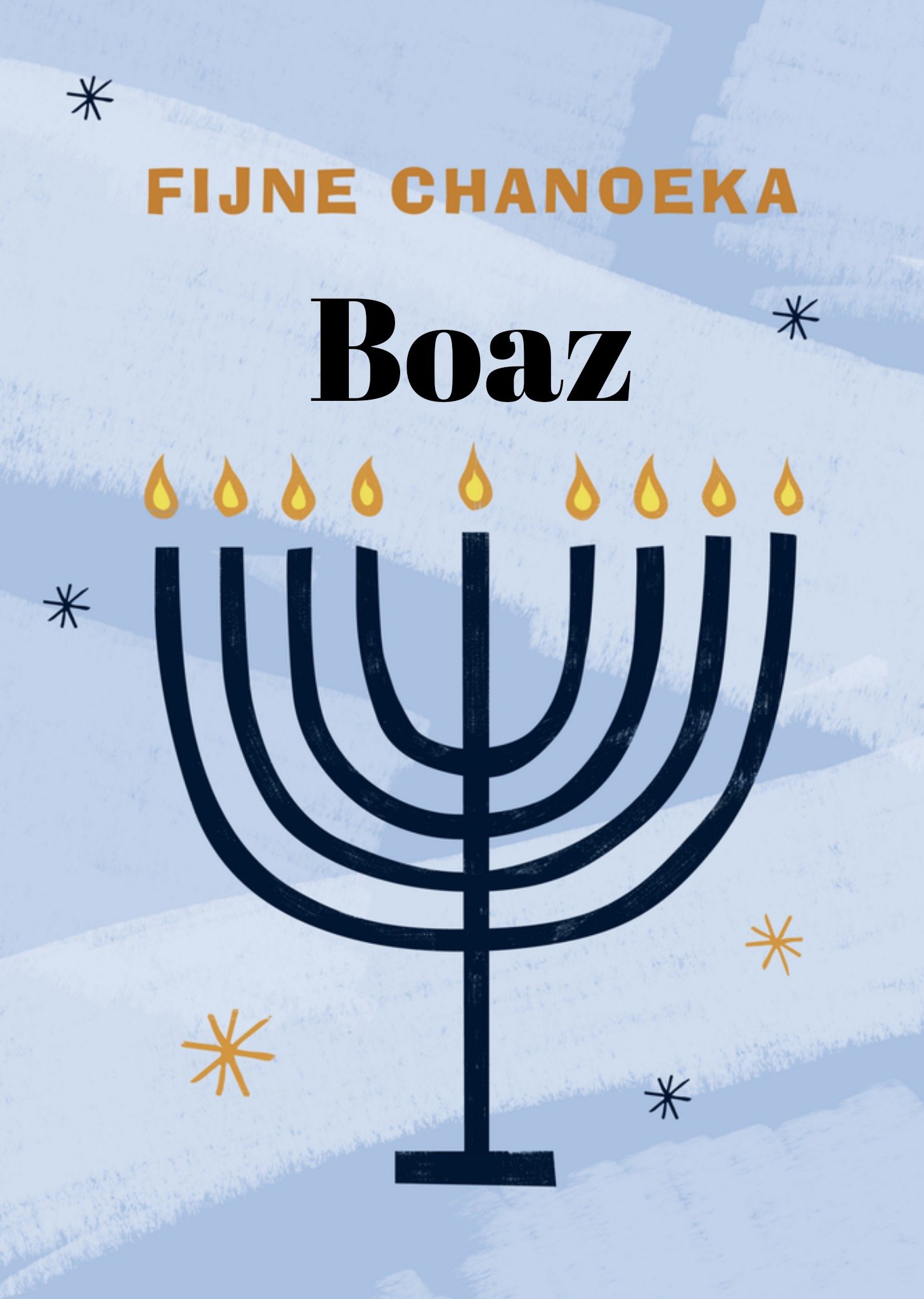 Chanoeka kaart met aanpasbare naam Kaart Greetz