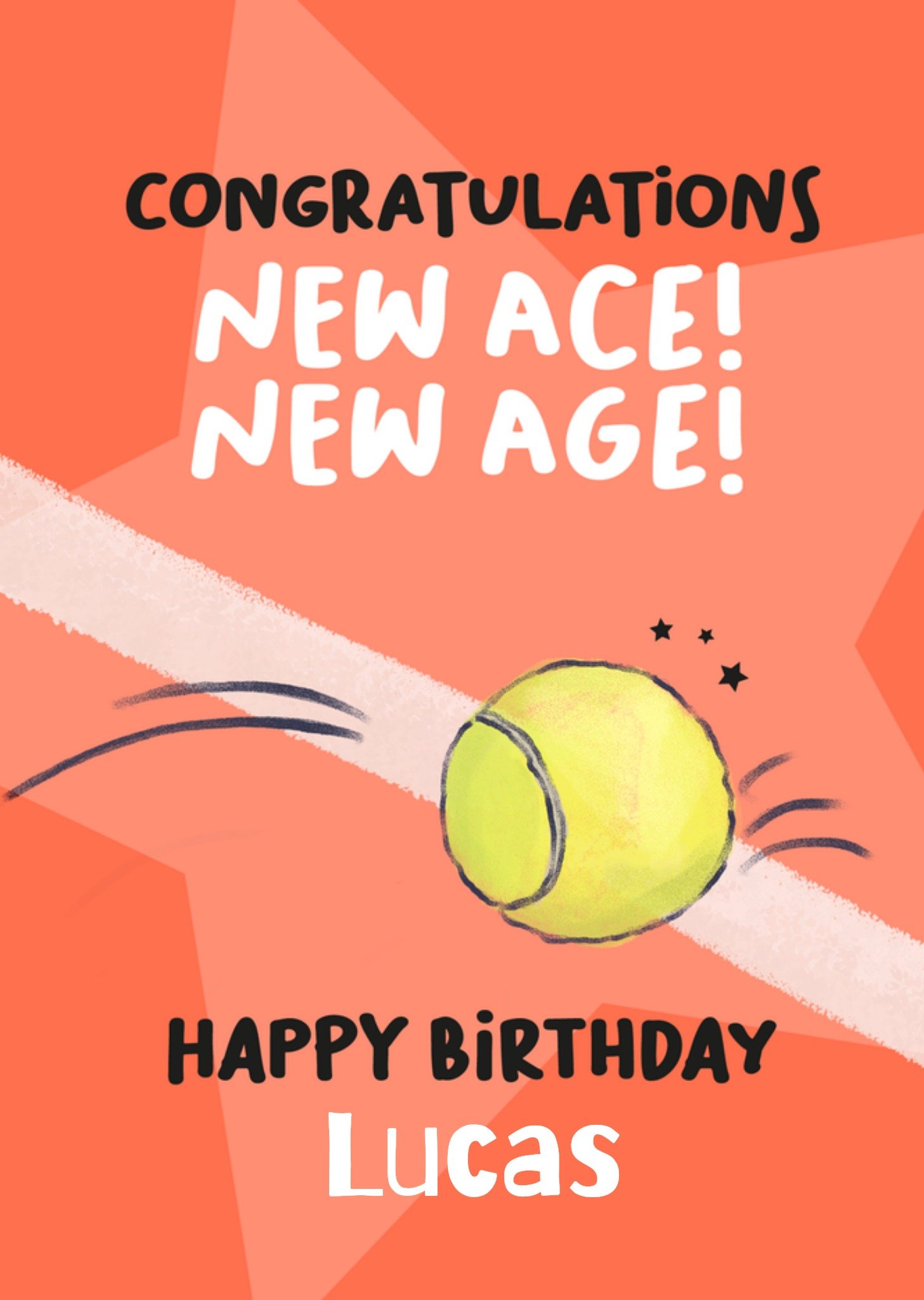 Verjaardagskaart New Ace! New Age! Aanpasbare tekst Kaart Liefs Jansje
