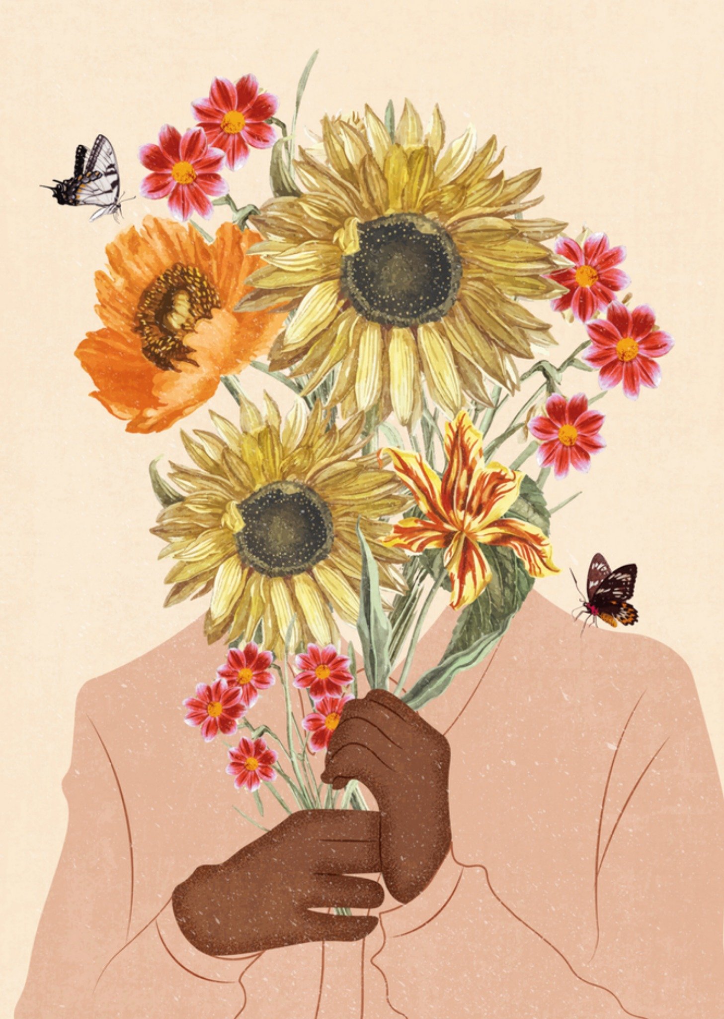 Moederdagkaart bos bloemen Kaart Melolelo