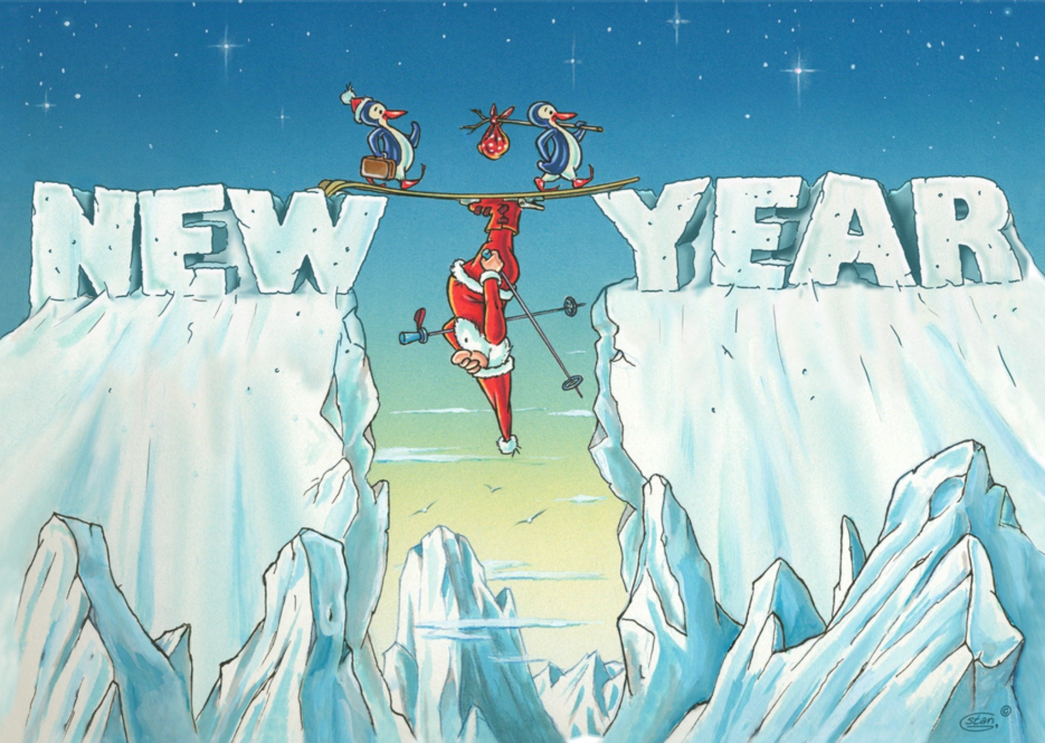 Nieuwjaarskaart Ijskappen Kaart Stan Groenland