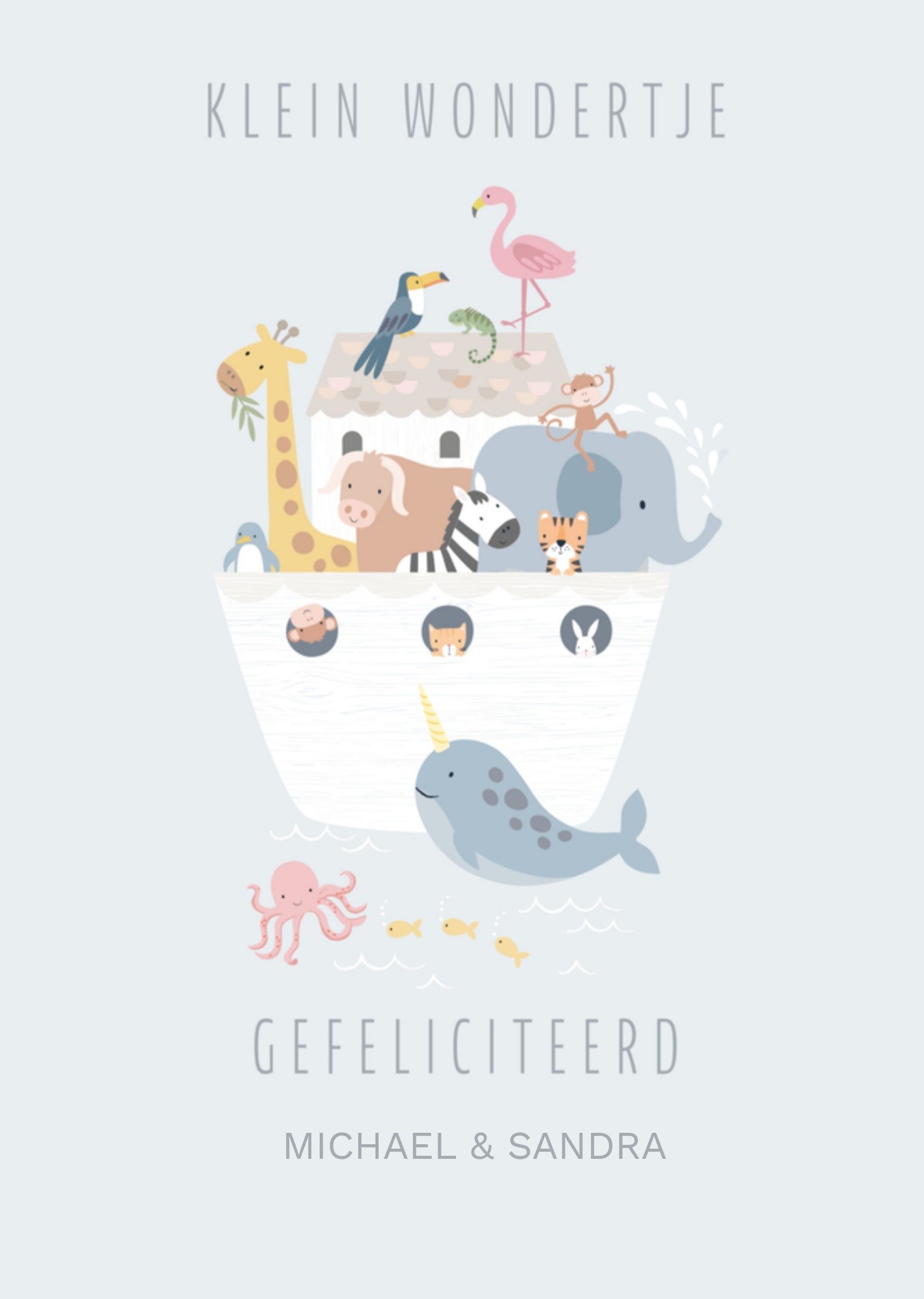 Geboortekaart Pastel Kaart Klara Hawkins